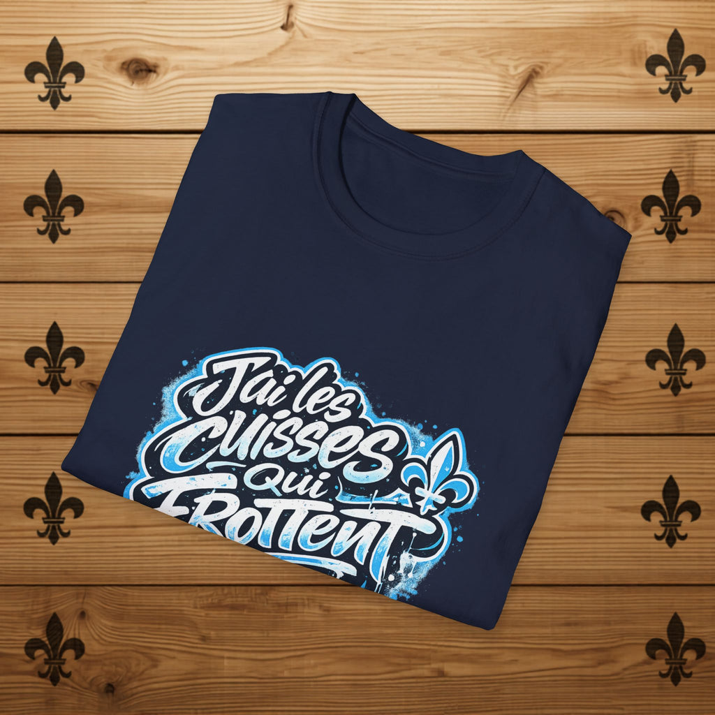 Funny Quebecois T-Shirt Drôle Quebecois T-Shirt Quebec Humour French Canadian Humor Tee Fleur-de-Lys Design