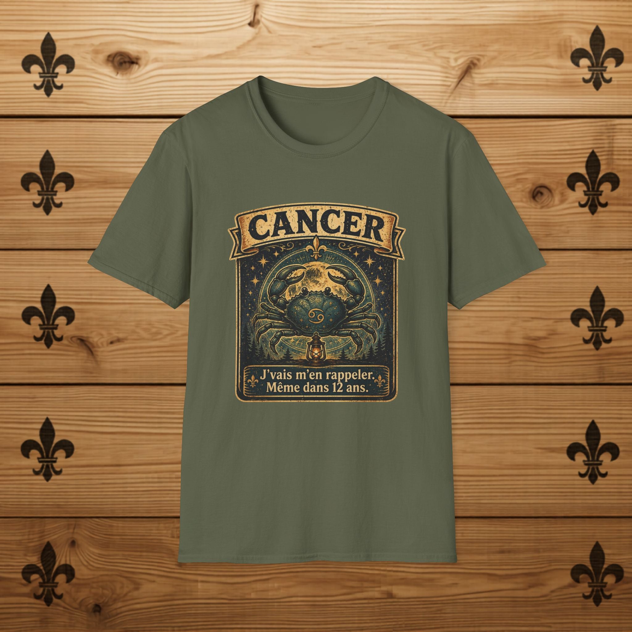 Cancer Zodiac Crab T-Shirt Astrological Sign Horoscope Tee Quebec T-Shirt