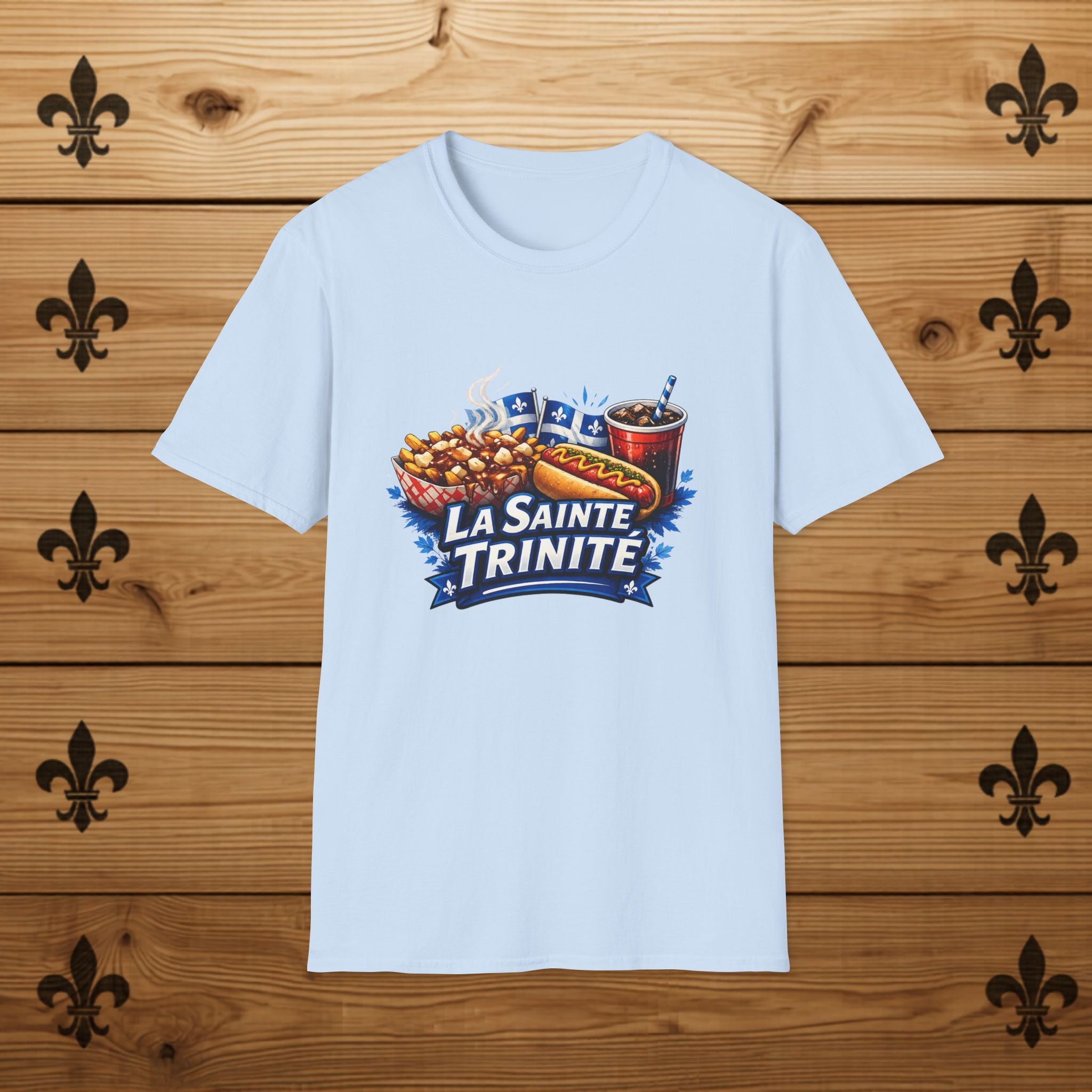 La Sainte Trinité – T-Shirt Québécois Poutine, Hot-Dog & Humour