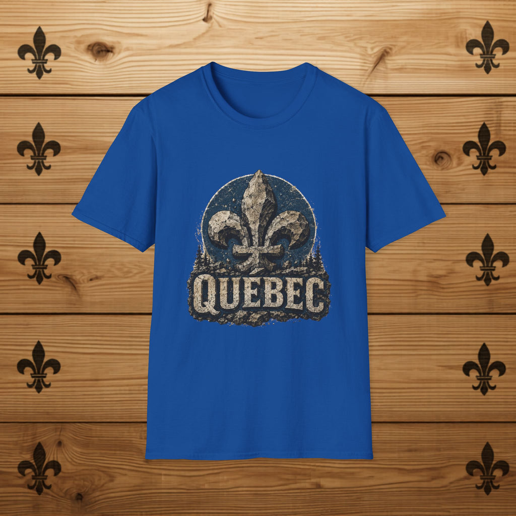 Quebec Fleur-de-Lys Graphic T-Shirt Vintage Provincial Emblem Quebec Shirt