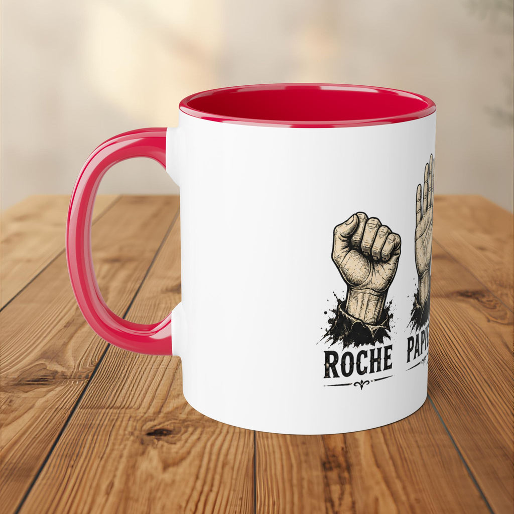 Tasse Roche Papier Ciseaux Tasse Québécoise Drôle et Sarcastique Quebtrash