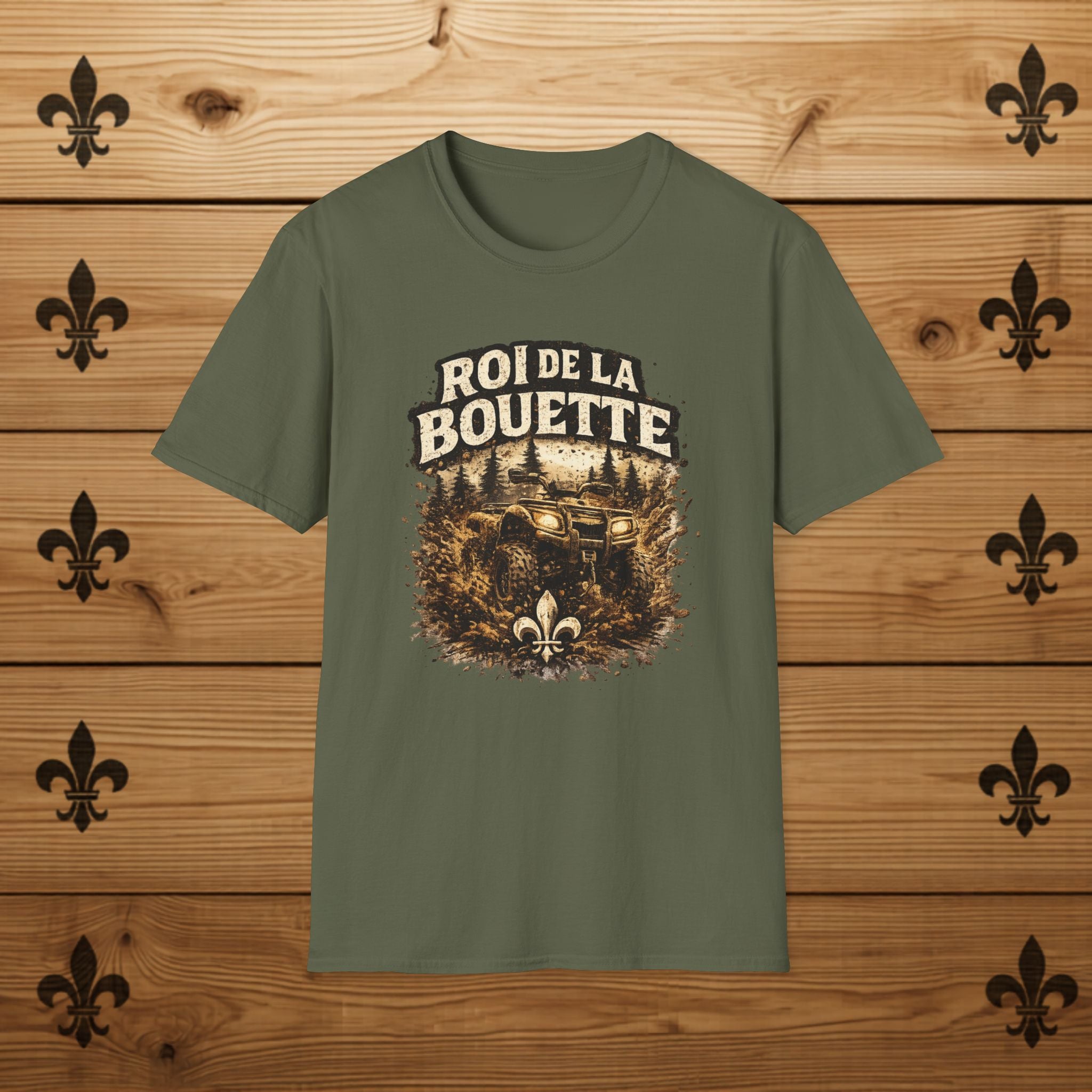 Roi de la Bouette T-Shirt Four Wheeler Mudding Offroad Forest Design Gars de Quatre Roues