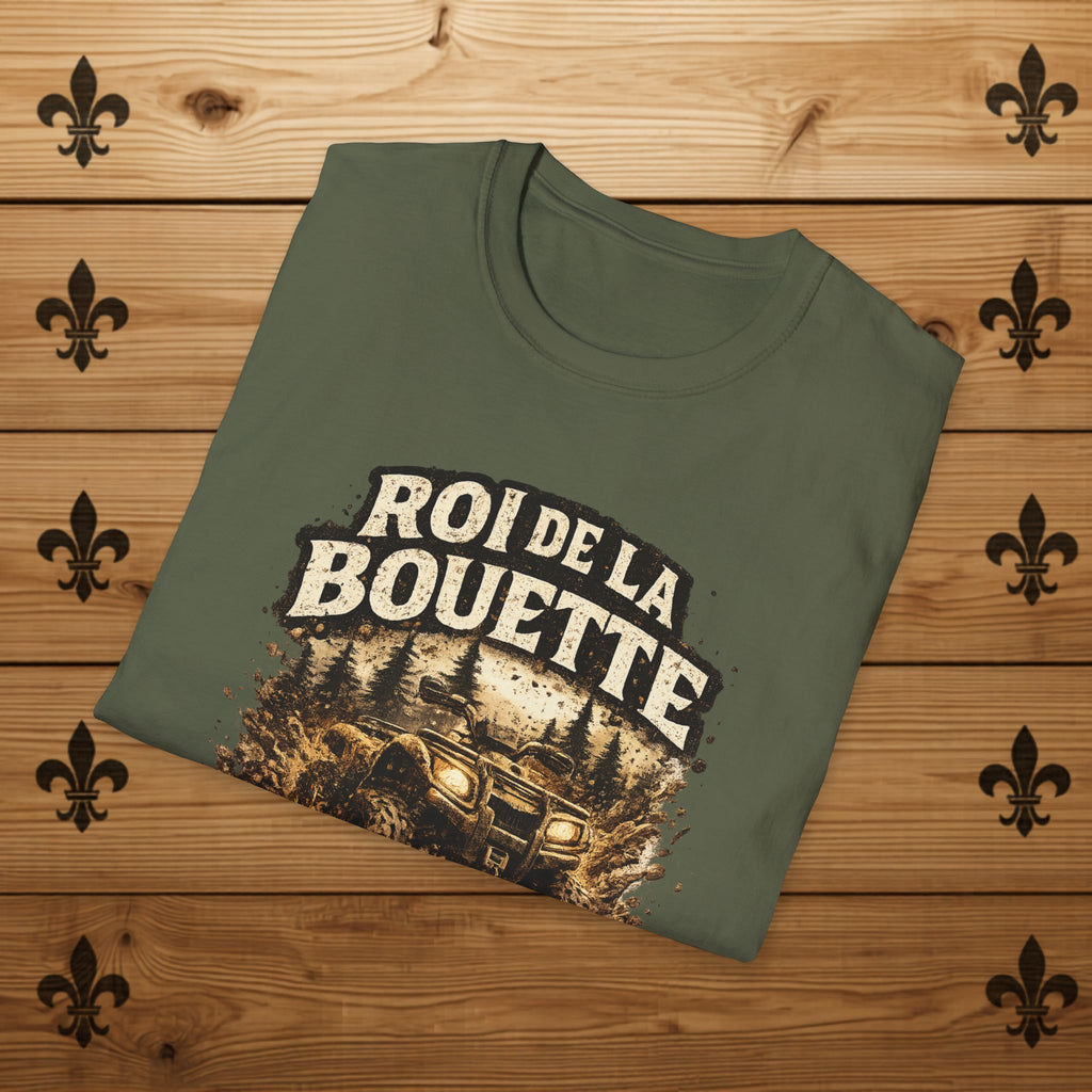 Roi de la Bouette T-Shirt Four Wheeler Mudding Offroad Forest Design Gars de Quatre Roues