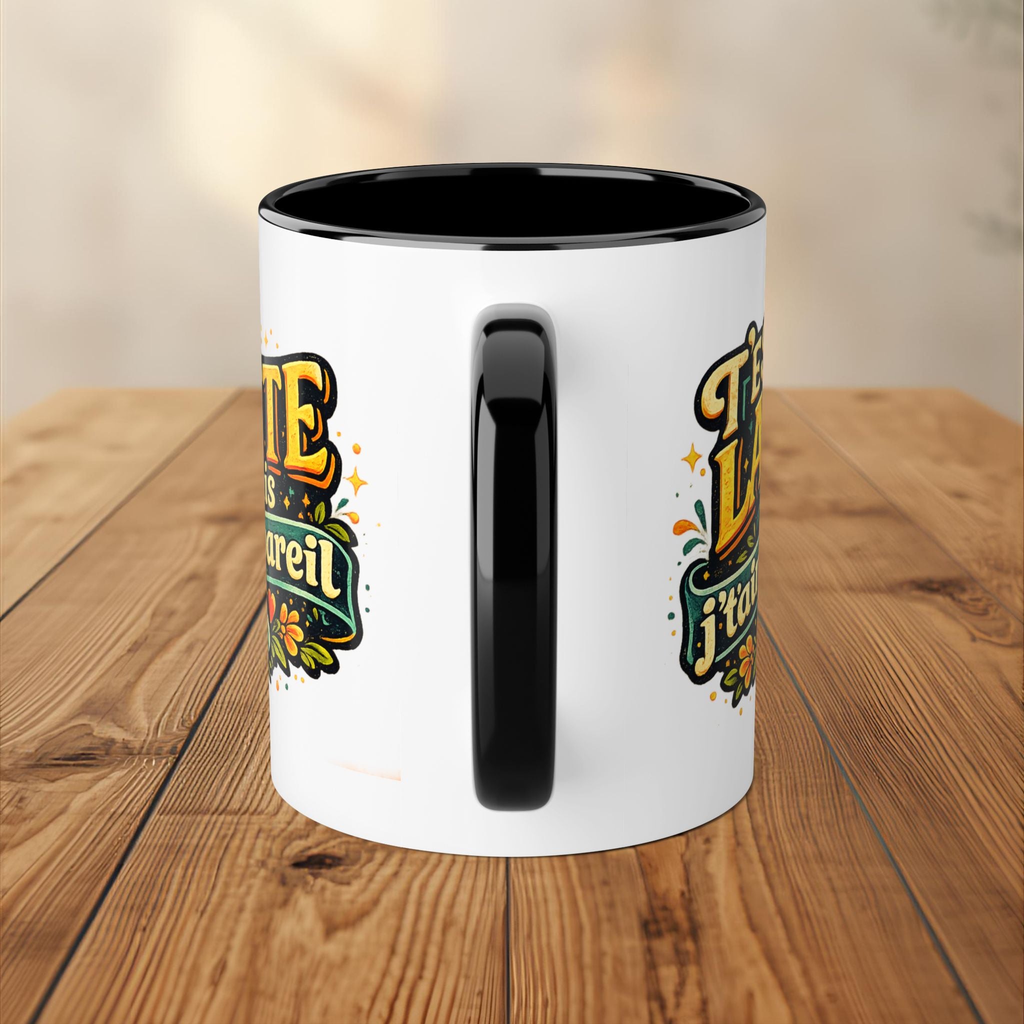 T'es Laitte mais j'taime pareil Mug 11oz Accent Ceramic Mug Tasse Drôle Quebec