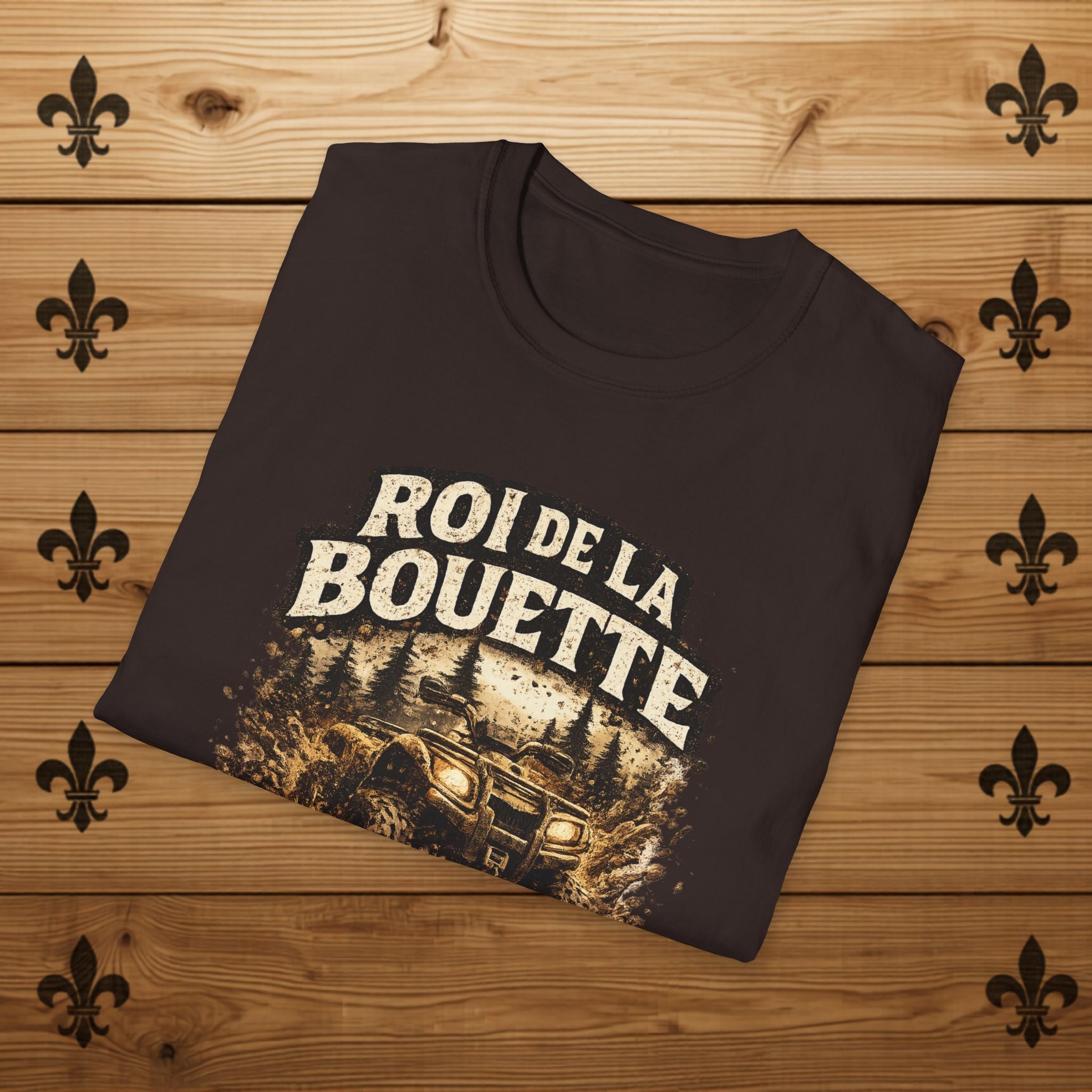 Roi de la Bouette T-Shirt Four Wheeler Mudding Offroad Forest Design Gars de Quatre Roues