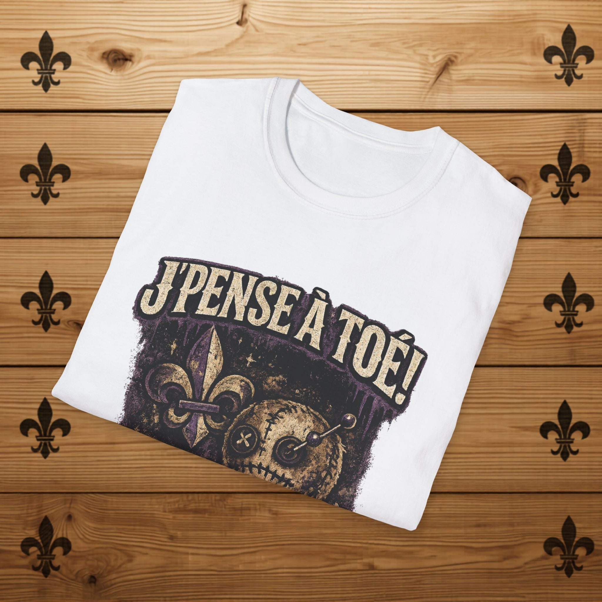 J'pense à Toé Teddy Bear T-Shirt Voodoo doll Funny Tee Quebec T-Shirt