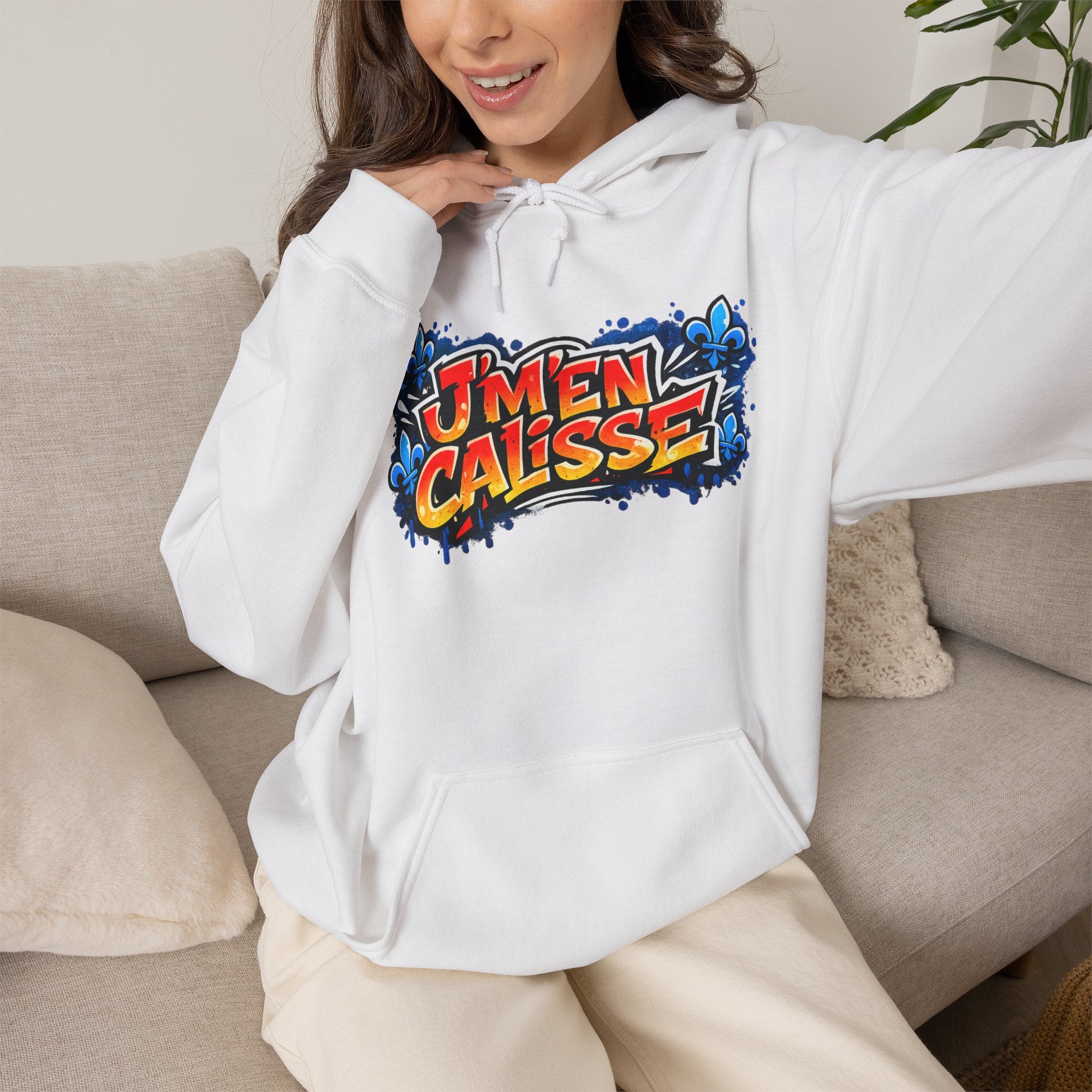 J'm'en Calisse Hoodie Quebecois Slang Sacre Québécois Hoodie Quebec