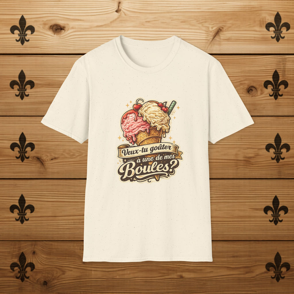 Ice Cream Cone Illustration T-Shirt Vintage Scoops Graphic Tee Quebecois T-Shirt