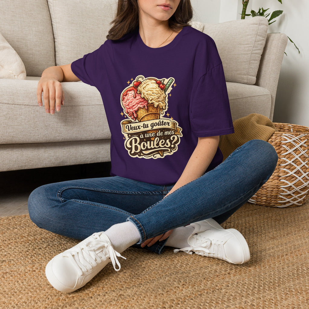 Ice Cream Cone Illustration T-Shirt Vintage Scoops Graphic Tee Quebecois T-Shirt