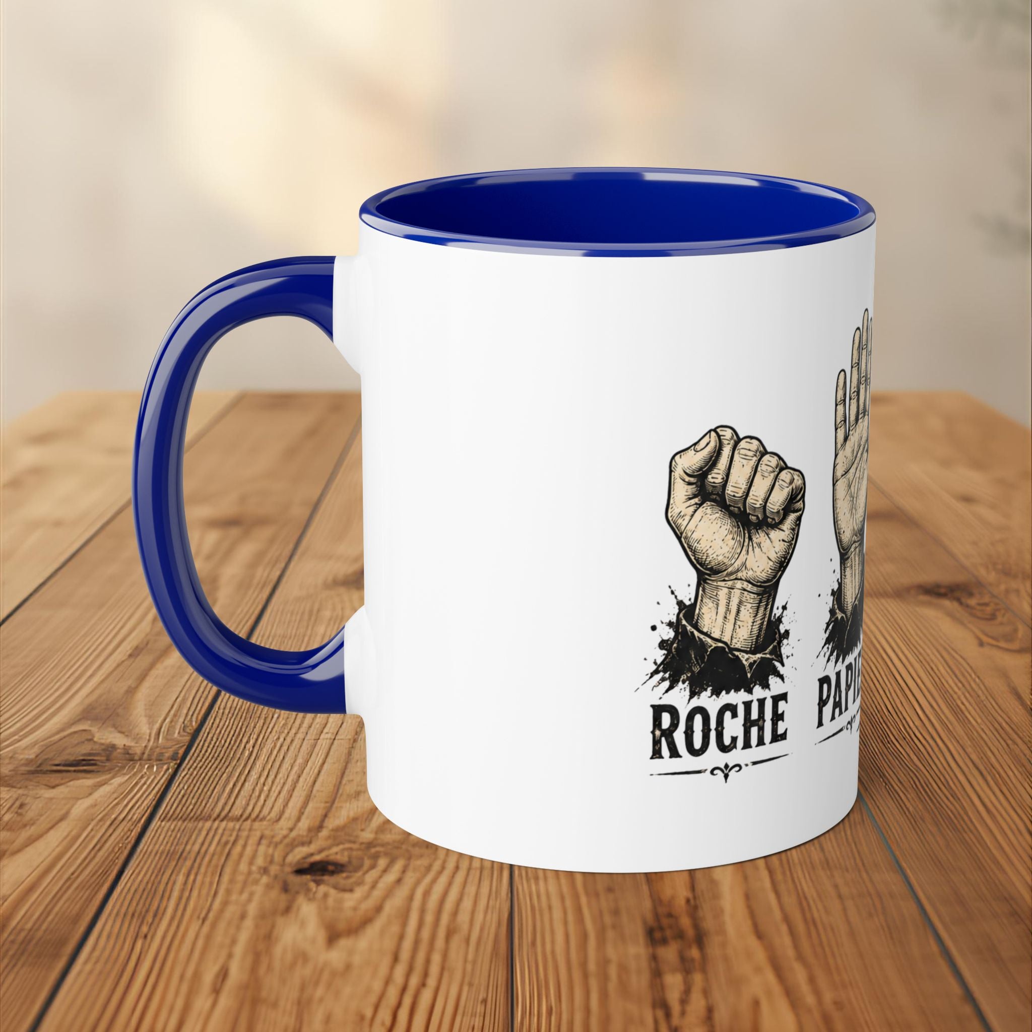 Tasse Roche Papier Ciseaux Tasse Québécoise Drôle et Sarcastique Quebtrash