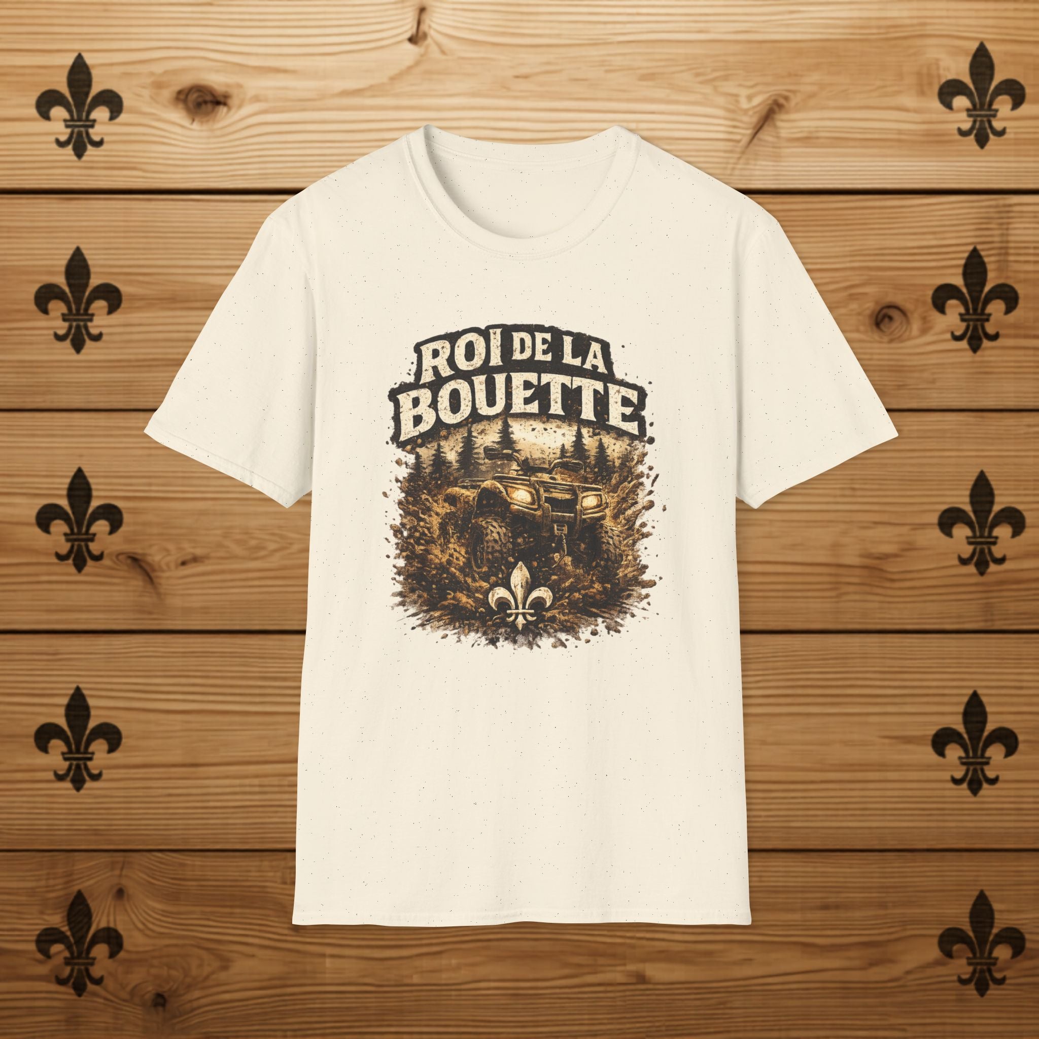 Roi de la Bouette T-Shirt Four Wheeler Mudding Offroad Forest Design Gars de Quatre Roues