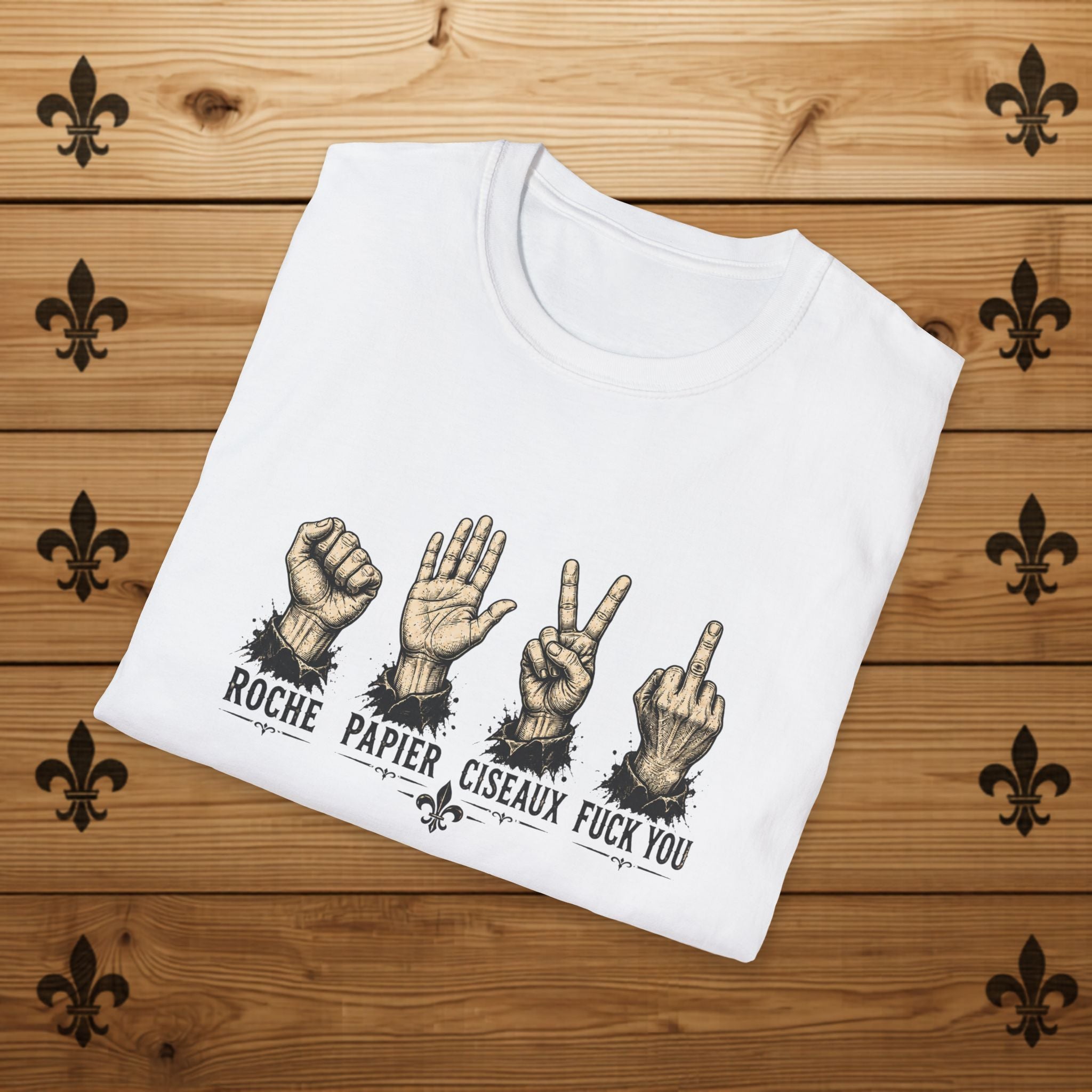 T-Shirt Québécois Roche Papier Ciseaux Chandail Humour Québécois Sarcastique Cadeau Drôle pour Québécois Quebtrash