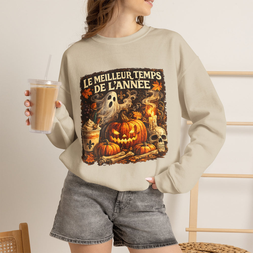 Le meilleur temps de l'année Halloween Sweatshirt | Pumpkin Ghost Skull Design