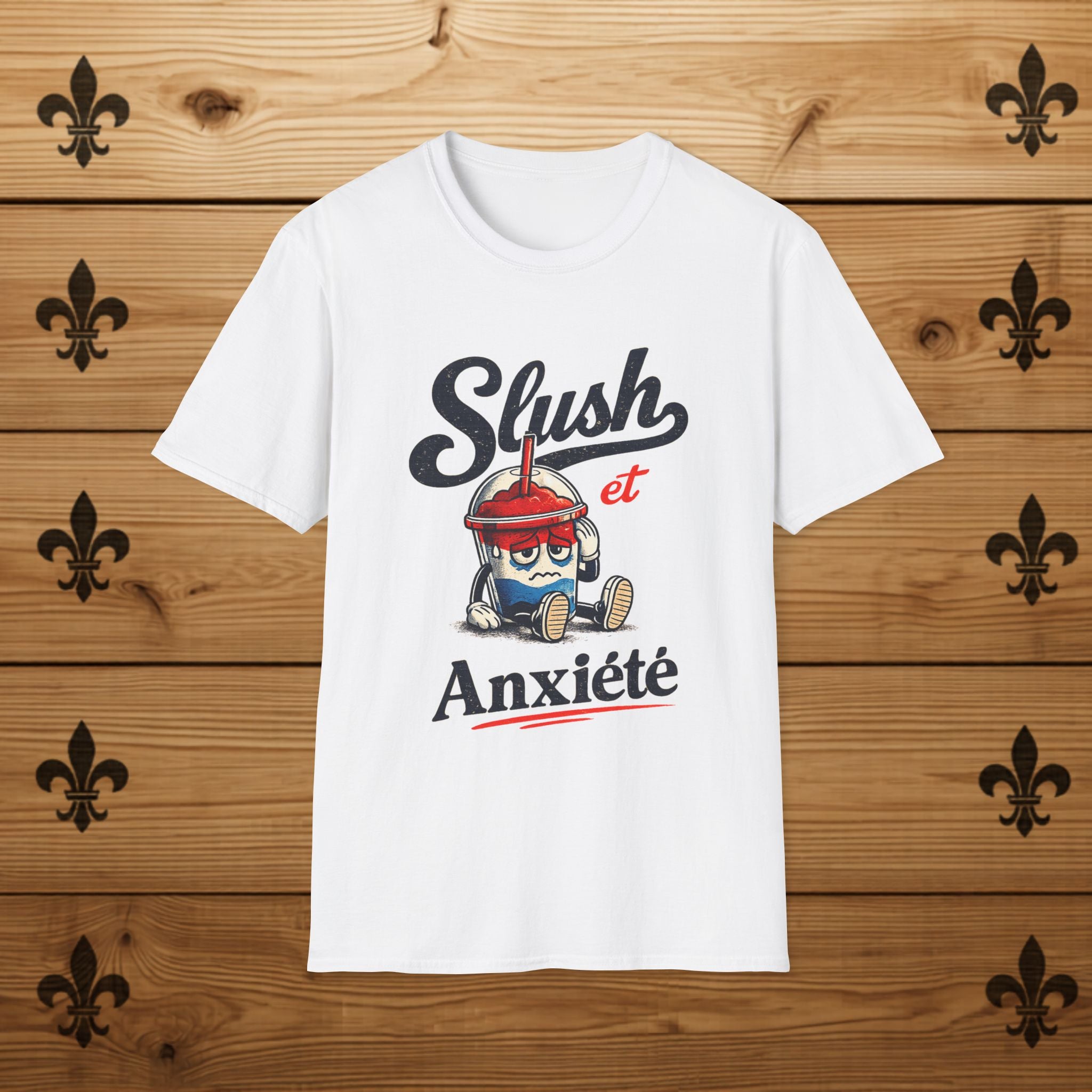 Anxiety Shirt Retro Slushie Tee Quebec Gift T-shirt Drôle Quebecois Quebec Humour