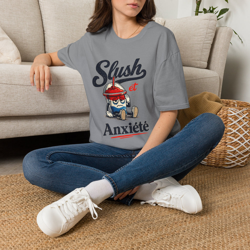 Anxiety Shirt Retro Slushie Tee Quebec Gift T-shirt Drôle Quebecois Quebec Humour