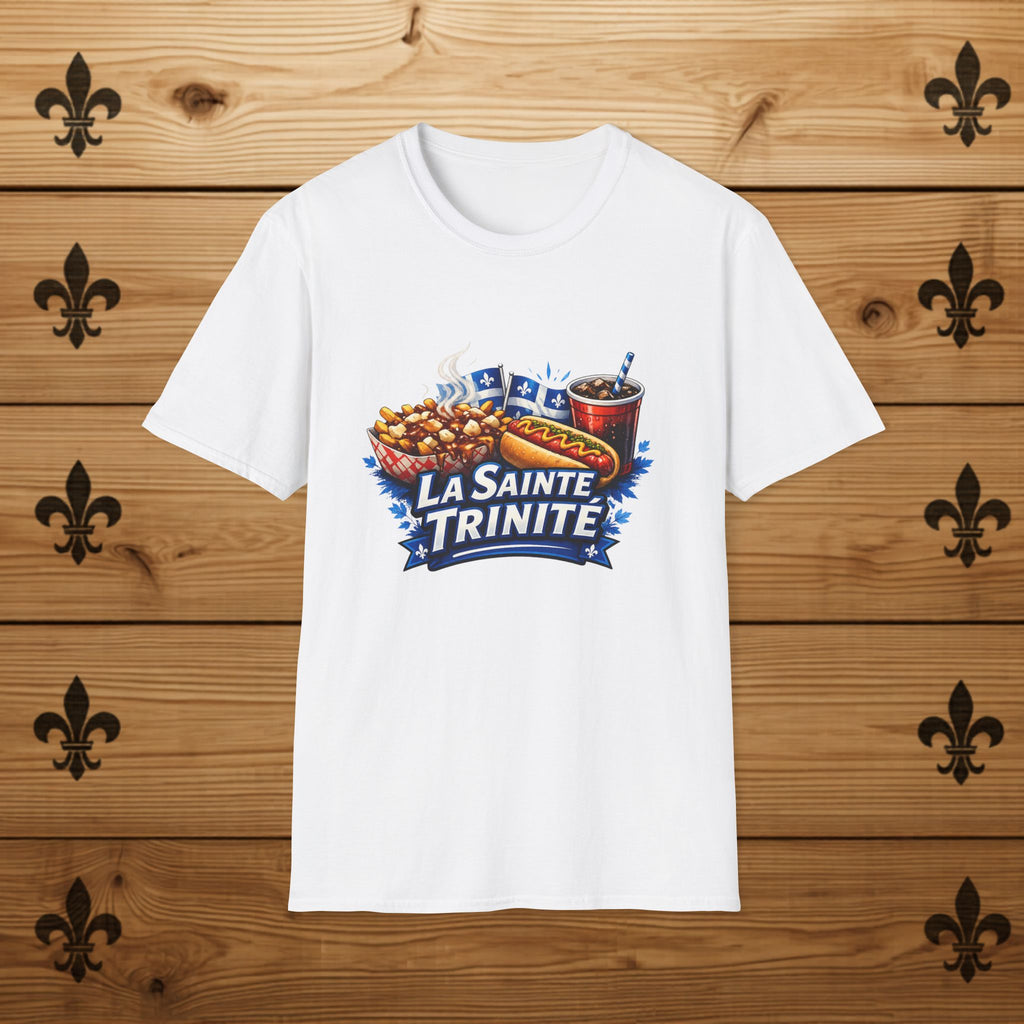 La Sainte Trinité – T-Shirt Québécois Poutine, Hot-Dog & Humour