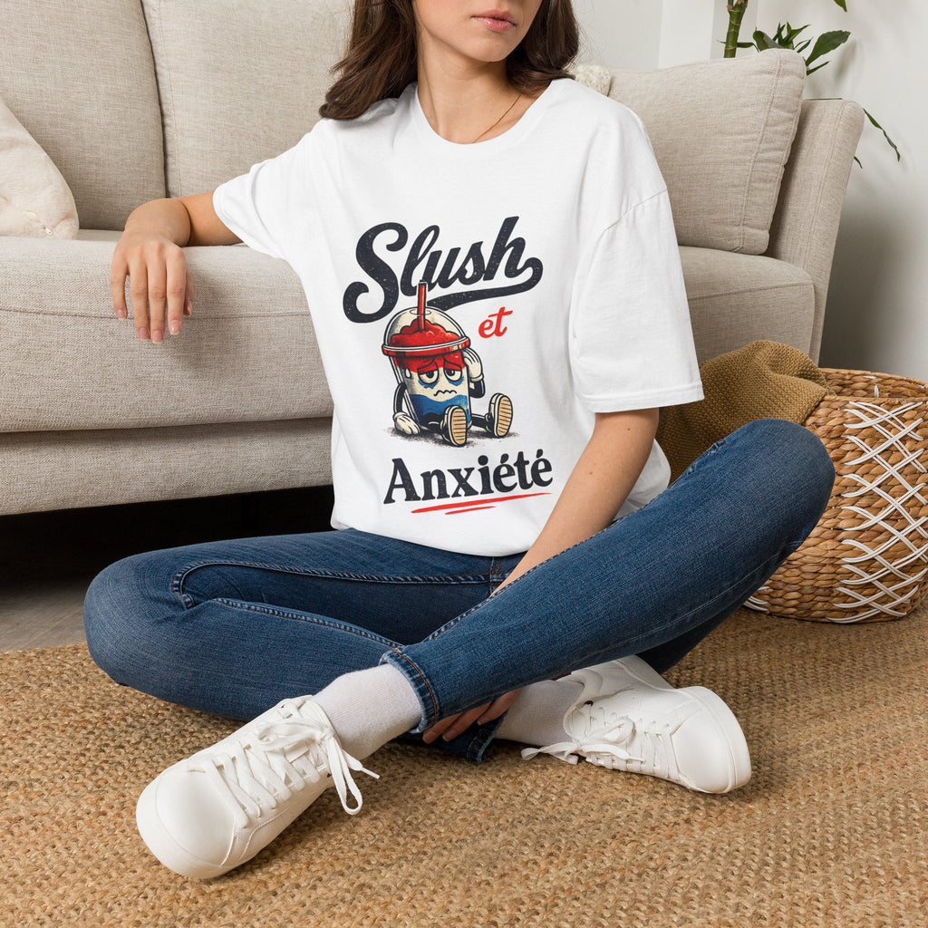 Anxiety Shirt Retro Slushie Tee Quebec Gift T-shirt Drôle Quebecois Quebec Humour