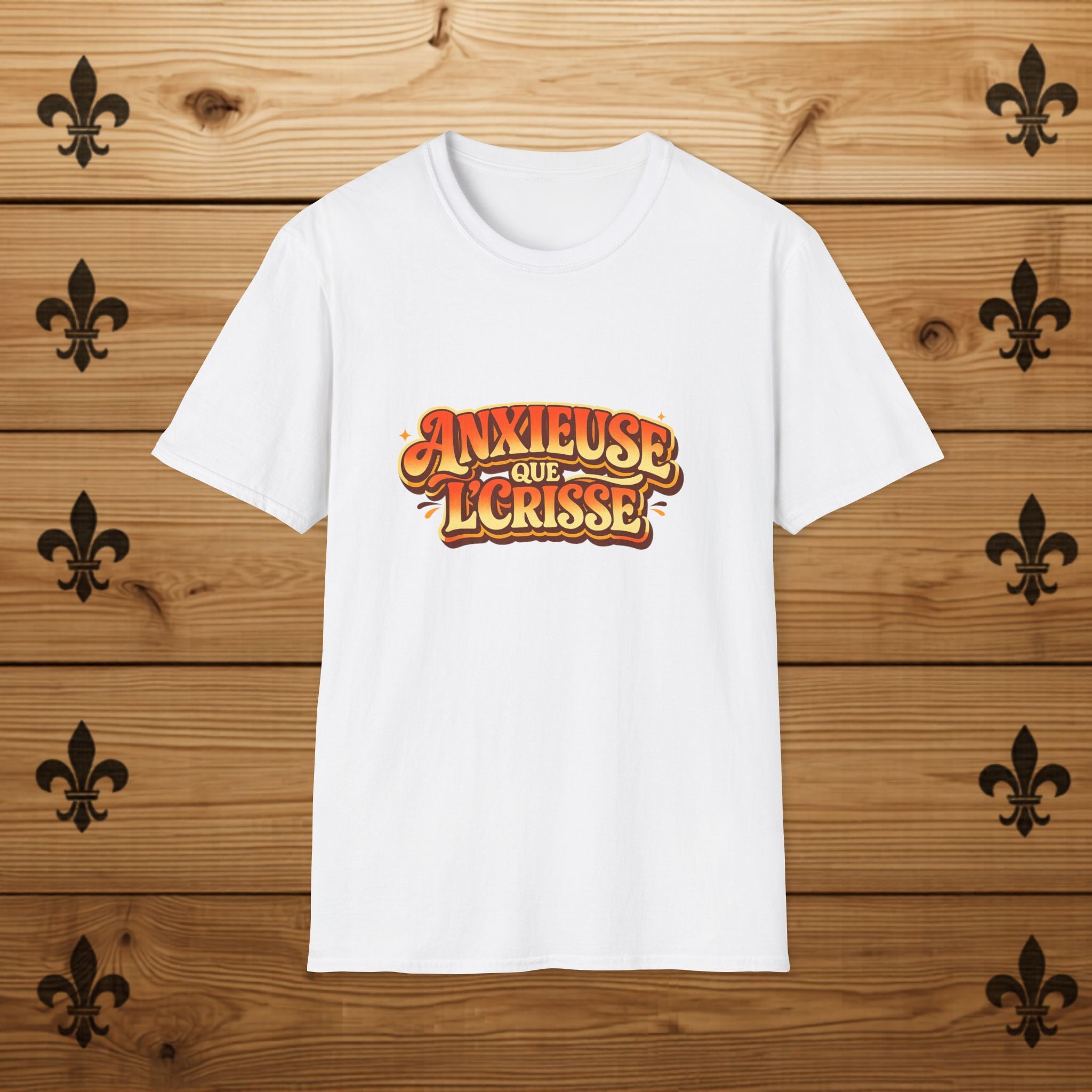 Anxieuse Que Lcrisse T-Shirt French Funny Retro Typography Quebec T-Shirt