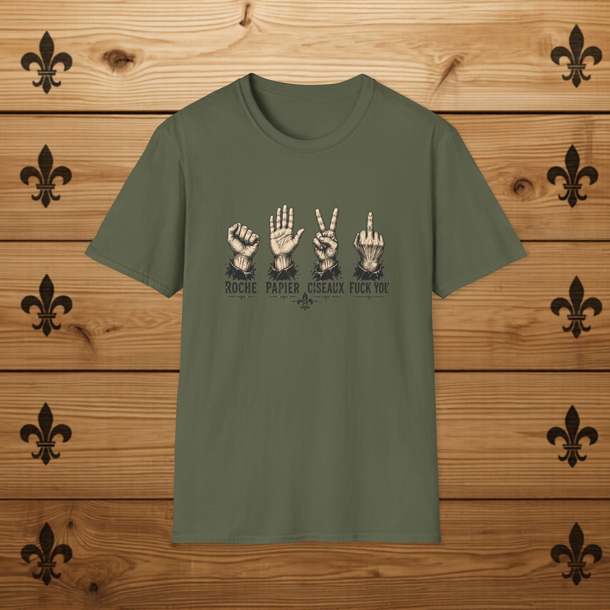 T-Shirt Québécois Roche Papier Ciseaux Chandail Humour Québécois Sarcastique Cadeau Drôle pour Québécois Quebtrash