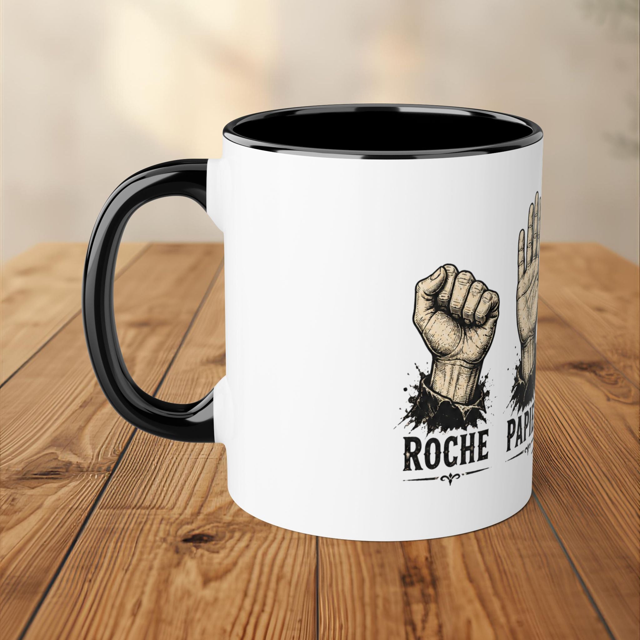 Tasse Roche Papier Ciseaux Tasse Québécoise Drôle et Sarcastique Quebtrash
