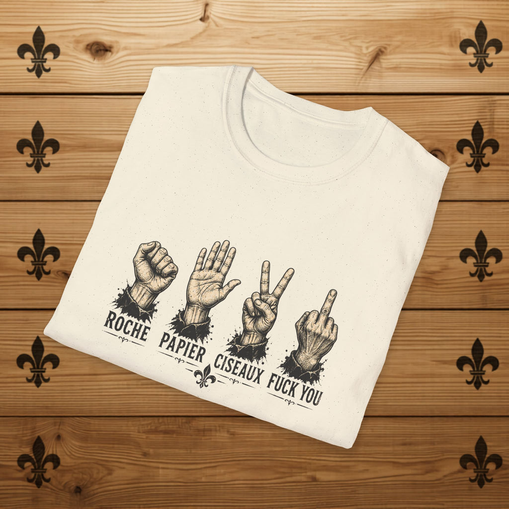 T-Shirt Québécois Roche Papier Ciseaux Chandail Humour Québécois Sarcastique Cadeau Drôle pour Québécois Quebtrash