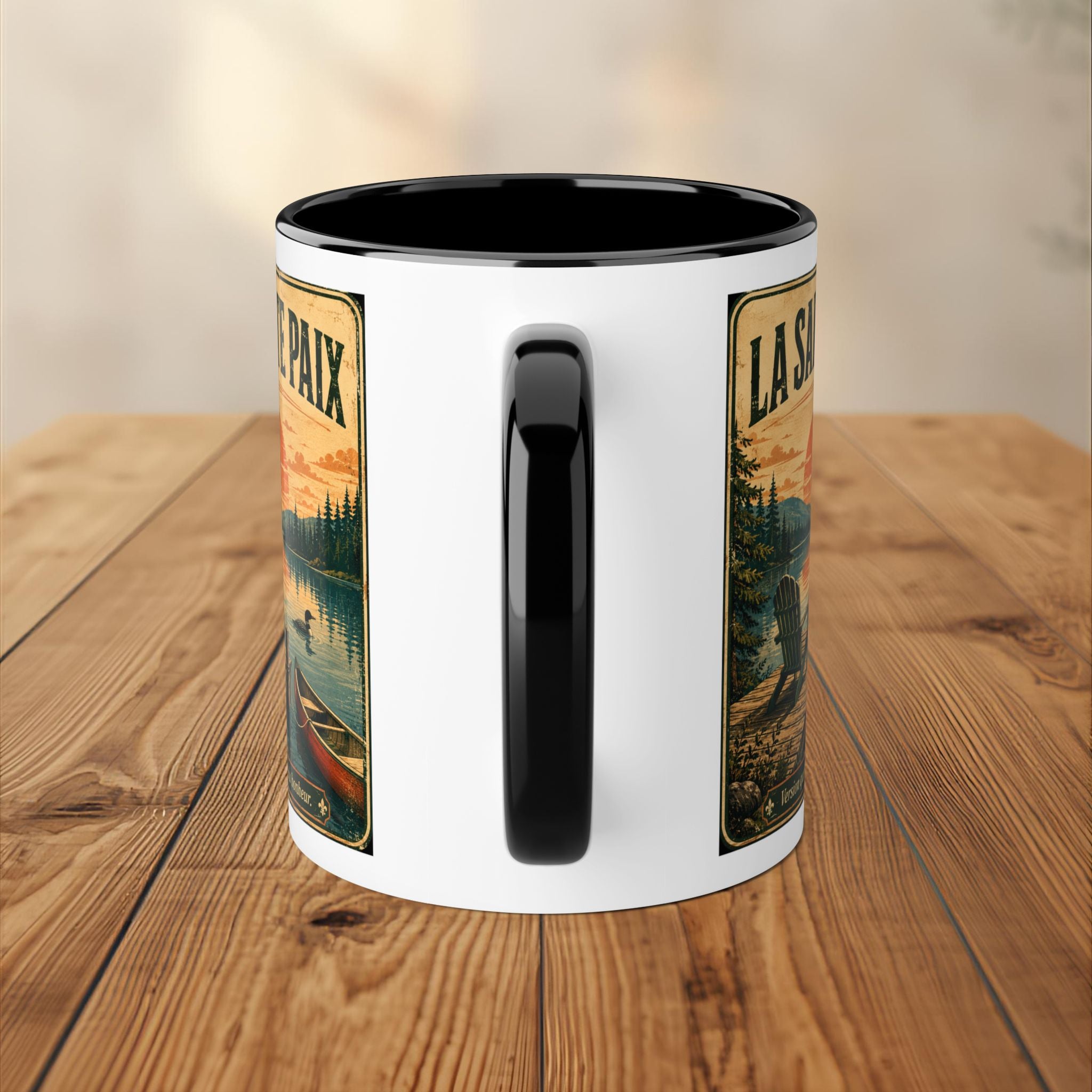 La Sainte Paix Lake Sunset Poster Mug  Accent 11oz