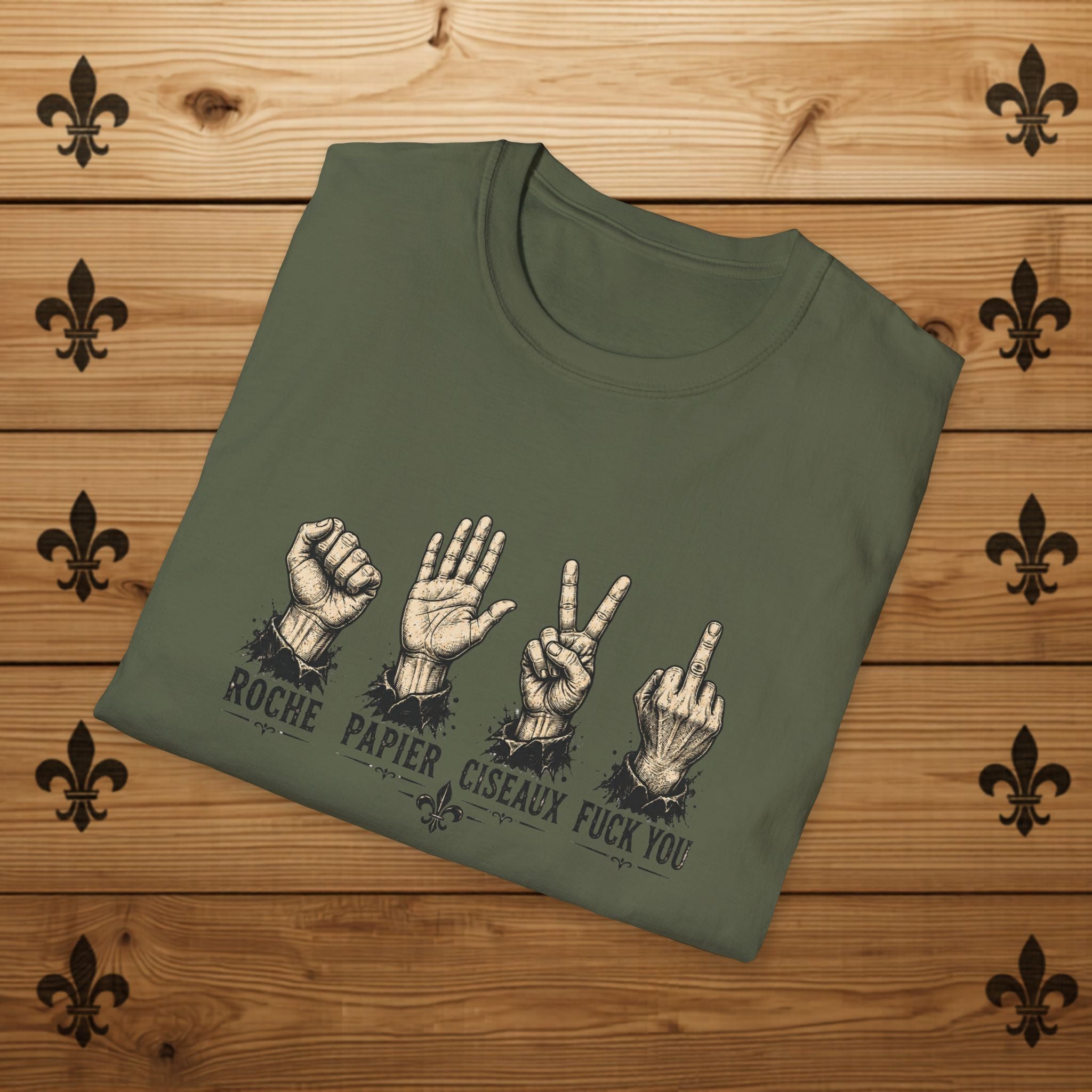 T-Shirt Québécois Roche Papier Ciseaux Chandail Humour Québécois Sarcastique Cadeau Drôle pour Québécois Quebtrash