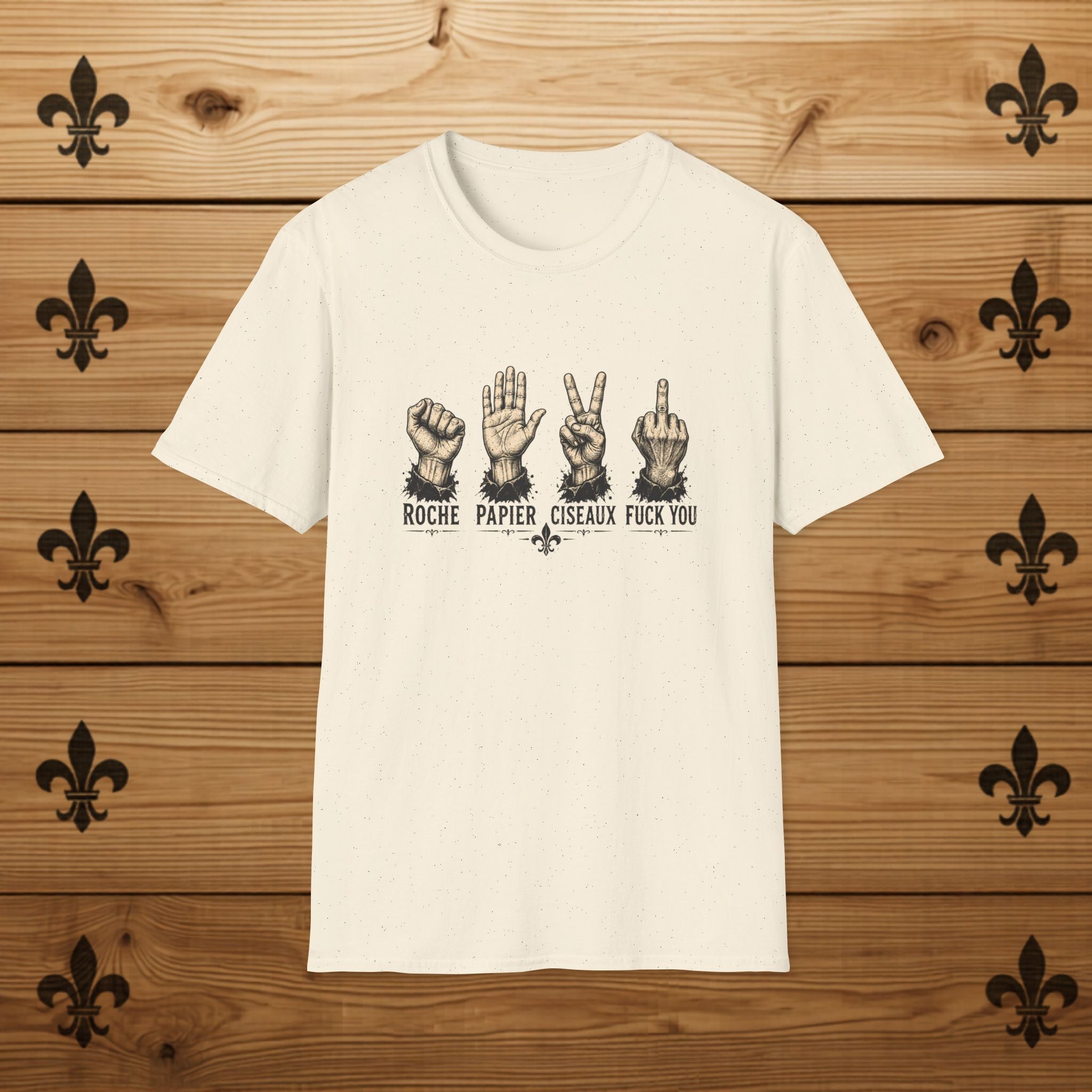 T-Shirt Québécois Roche Papier Ciseaux Chandail Humour Québécois Sarcastique Cadeau Drôle pour Québécois Quebtrash