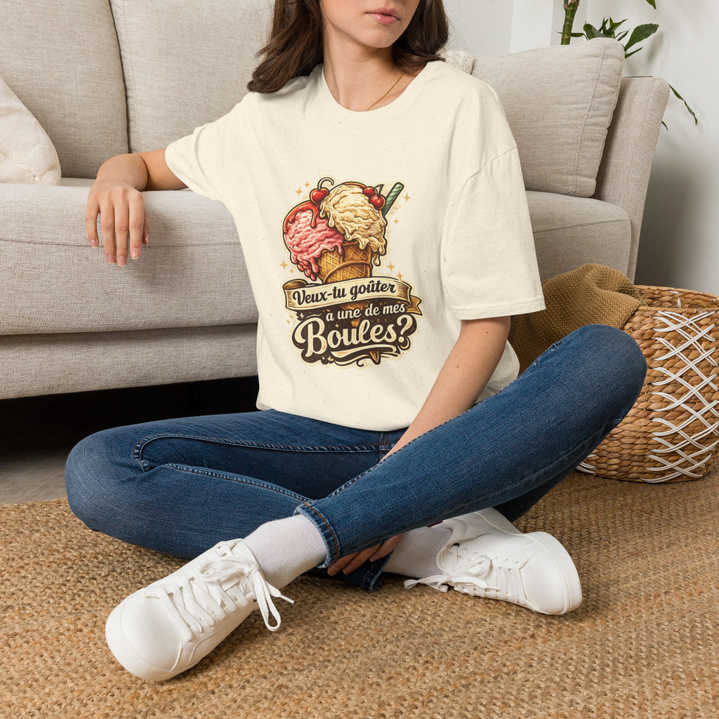 Ice Cream Cone Illustration T-Shirt Vintage Scoops Graphic Tee Quebecois T-Shirt