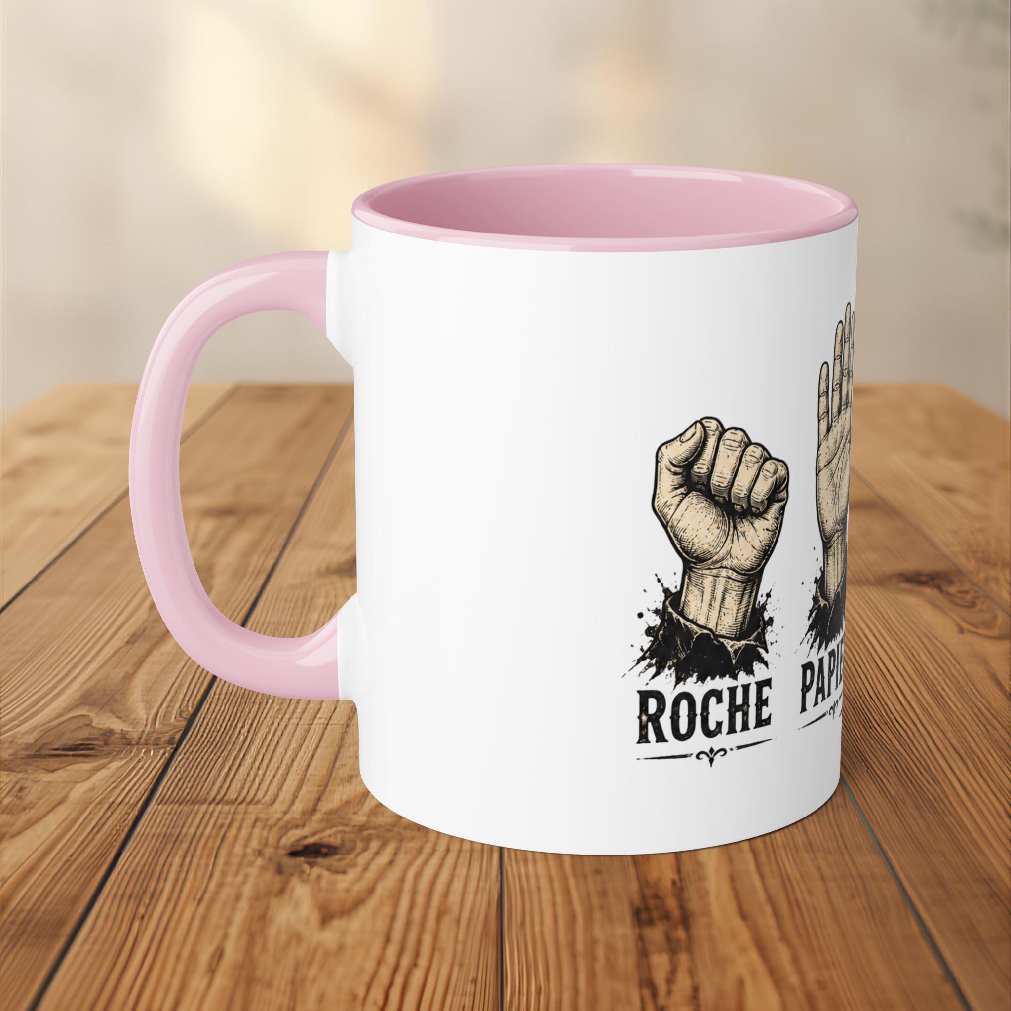 Tasse Roche Papier Ciseaux Tasse Québécoise Drôle et Sarcastique Quebtrash