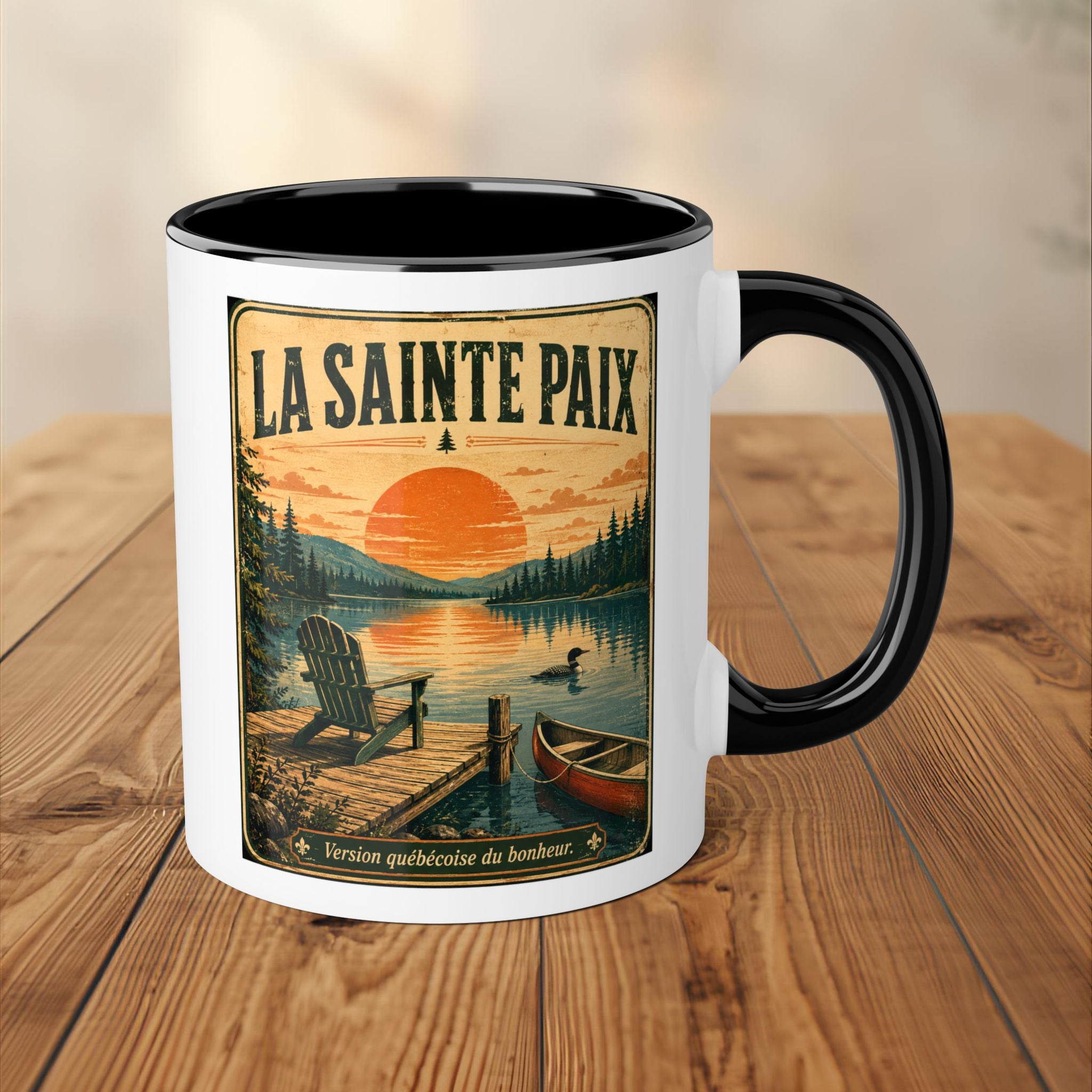 La Sainte Paix Lake Sunset Poster Mug  Accent 11oz