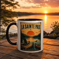 La Sainte Paix Lake Sunset Poster Mug  Accent 11oz
