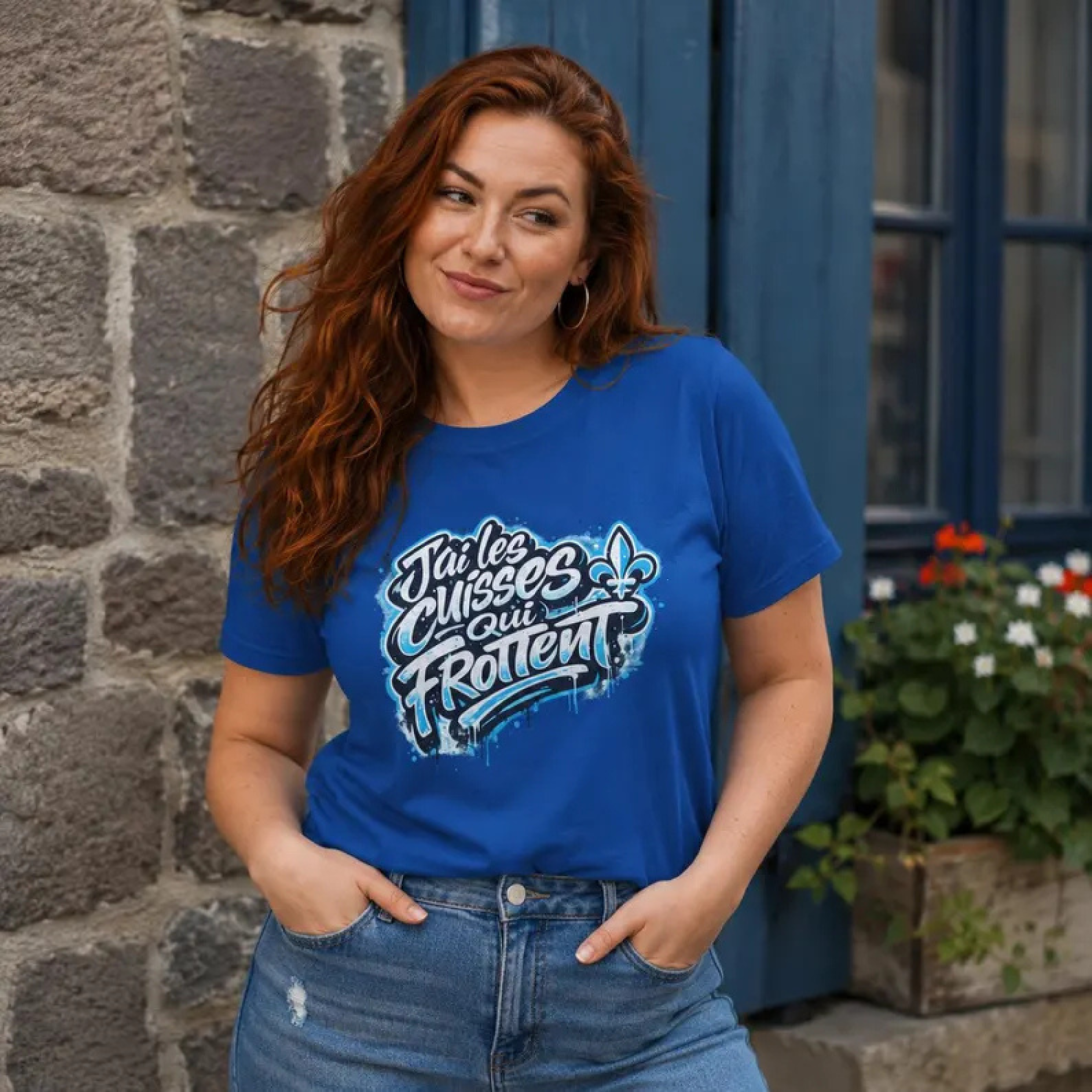 Funny Quebecois T-Shirt Drôle Quebecois T-Shirt Quebec Humour French Canadian Humor Tee Fleur-de-Lys Design