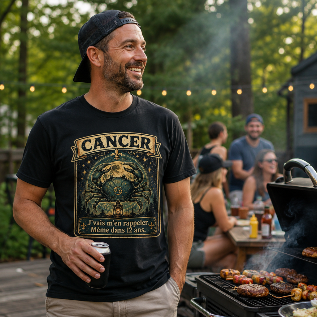 Cancer Zodiac Crab T-Shirt Astrological Sign Horoscope Tee Quebec T-Shirt