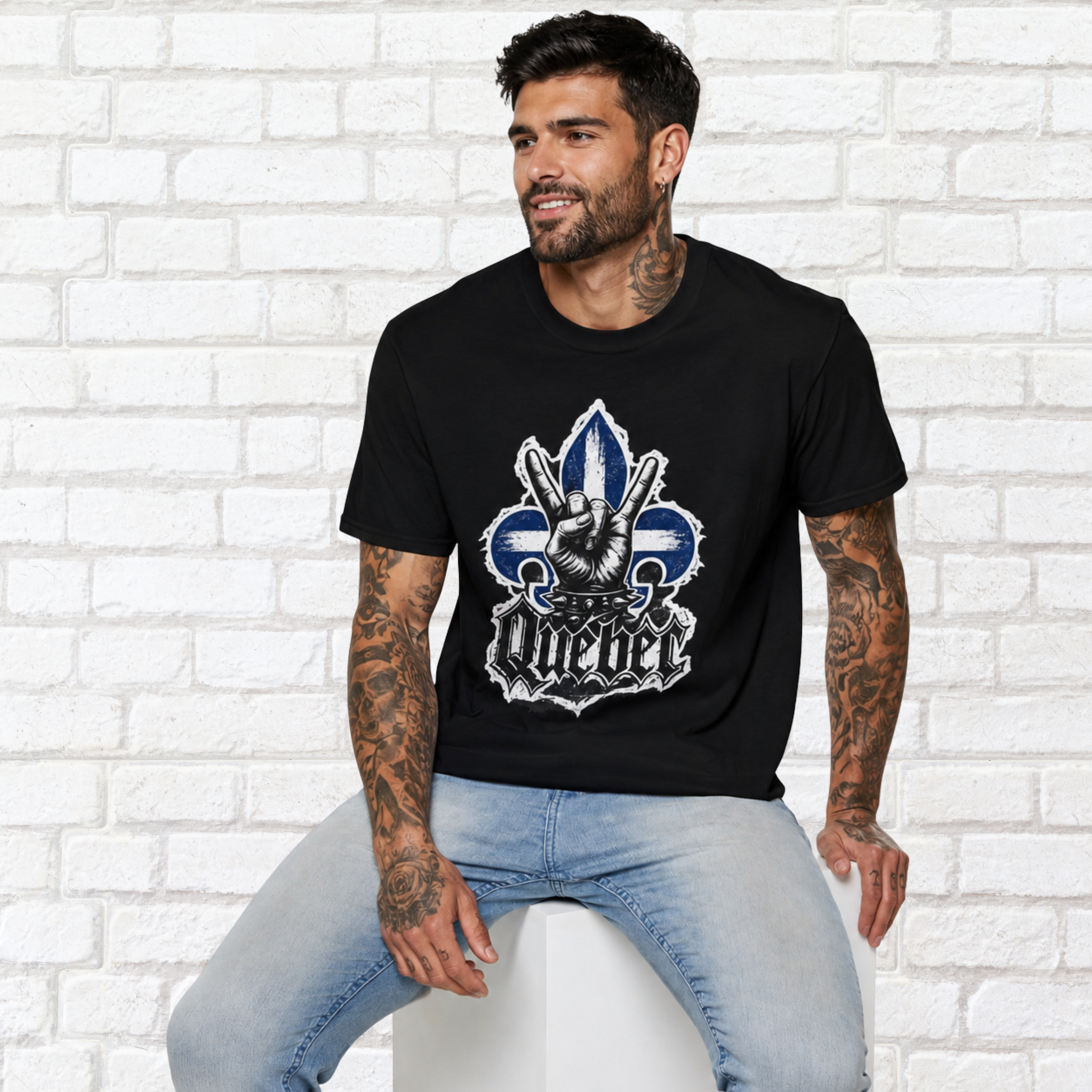 Québec Fleur-de-Lys Metalhead - T-Shirt