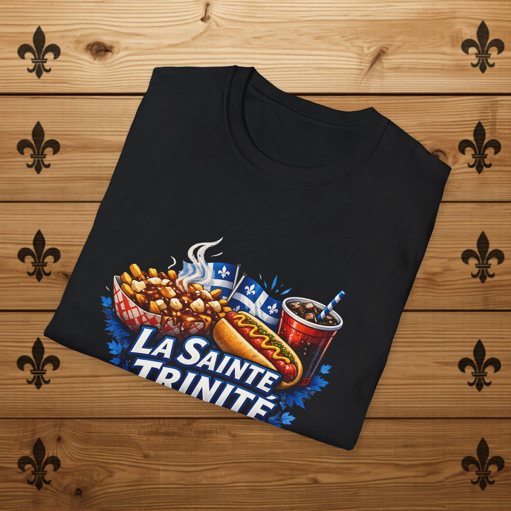 La Sainte Trinité – T-Shirt Québécois Poutine, Hot-Dog & Humour