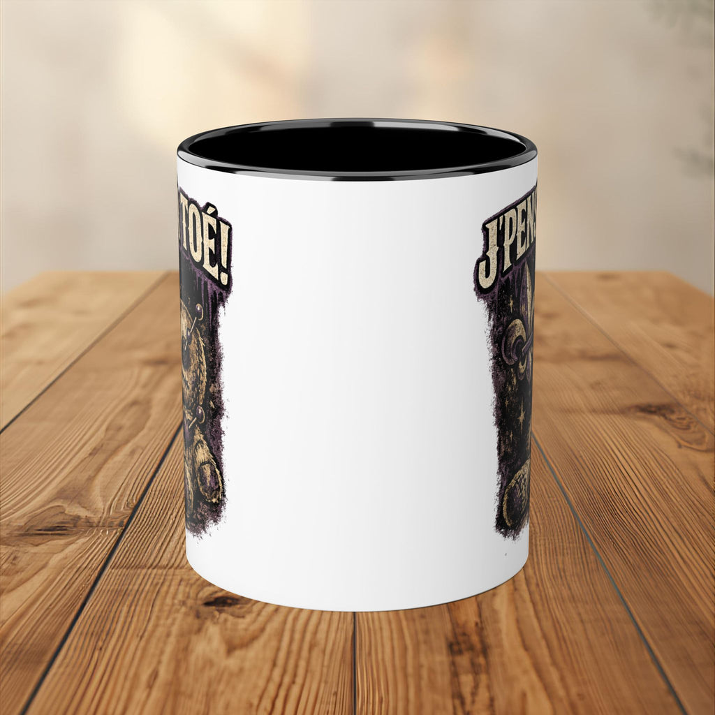 J'pense à Toé Voodoo Doll Mug Accent 11oz Cadeau Drôle
