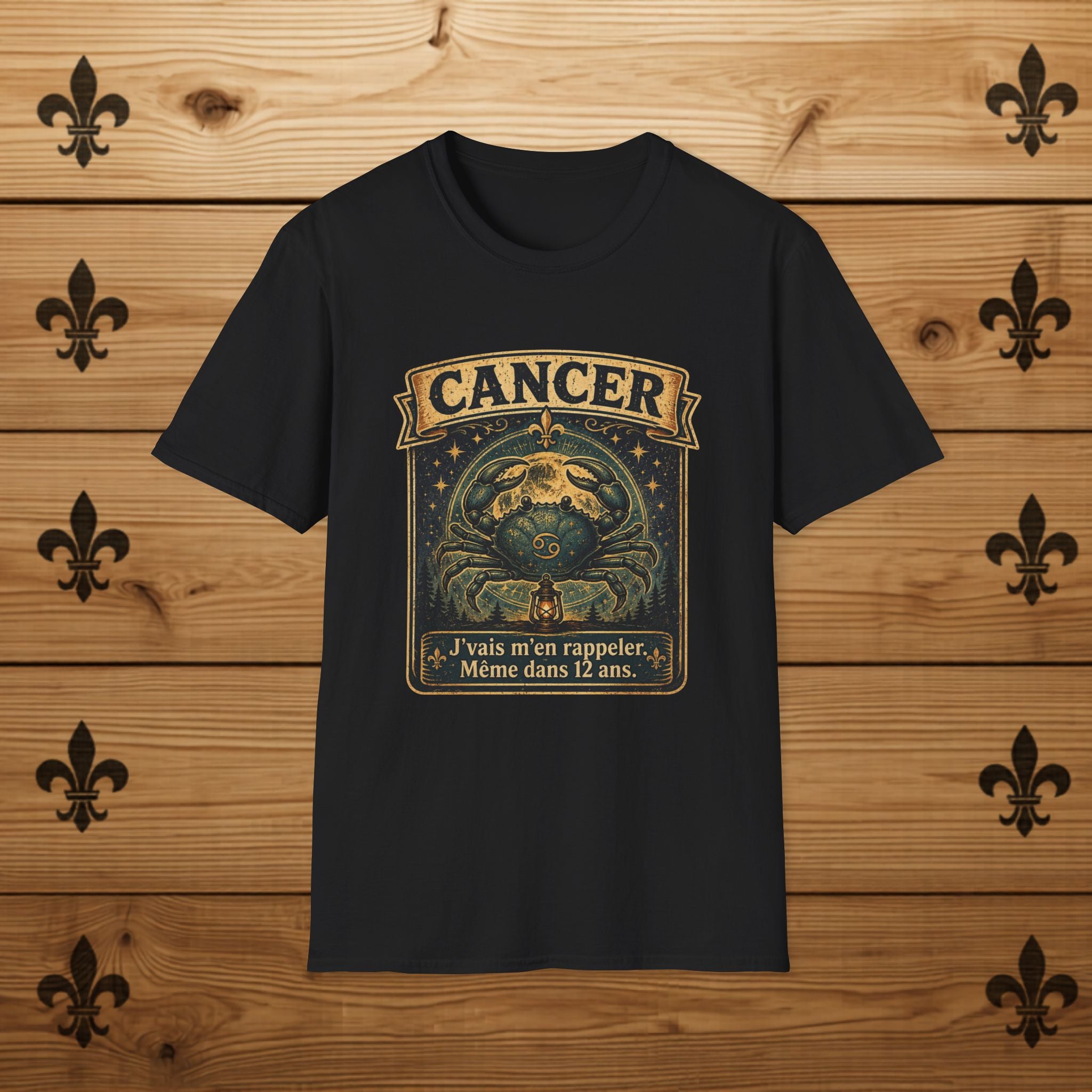 Cancer Zodiac Crab T-Shirt Astrological Sign Horoscope Tee Quebec T-Shirt