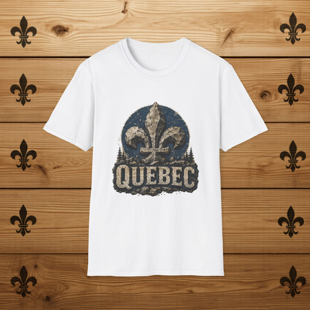 Quebec Fleur-de-Lys Graphic T-Shirt Vintage Provincial Emblem Quebec Shirt