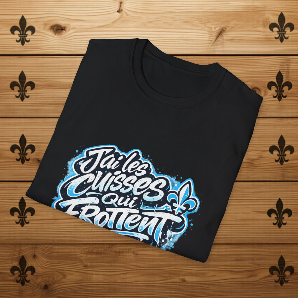 Funny Quebecois T-Shirt Drôle Quebecois T-Shirt Quebec Humour French Canadian Humor Tee Fleur-de-Lys Design