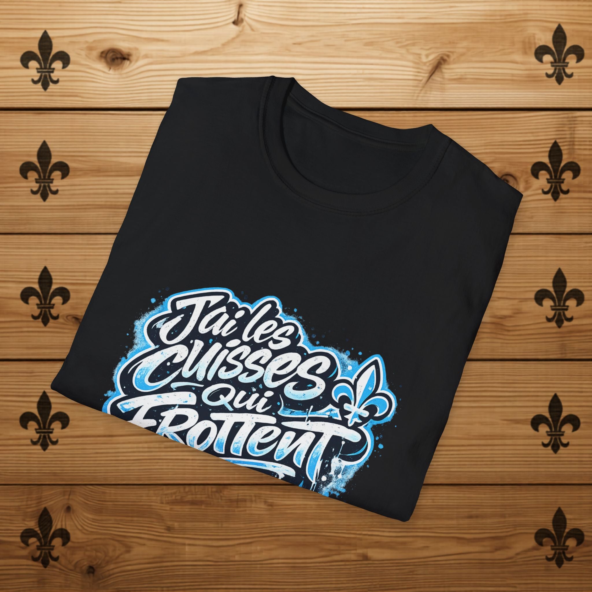 Funny Quebecois T-Shirt Drôle Quebecois T-Shirt Quebec Humour French Canadian Humor Tee Fleur-de-Lys Design