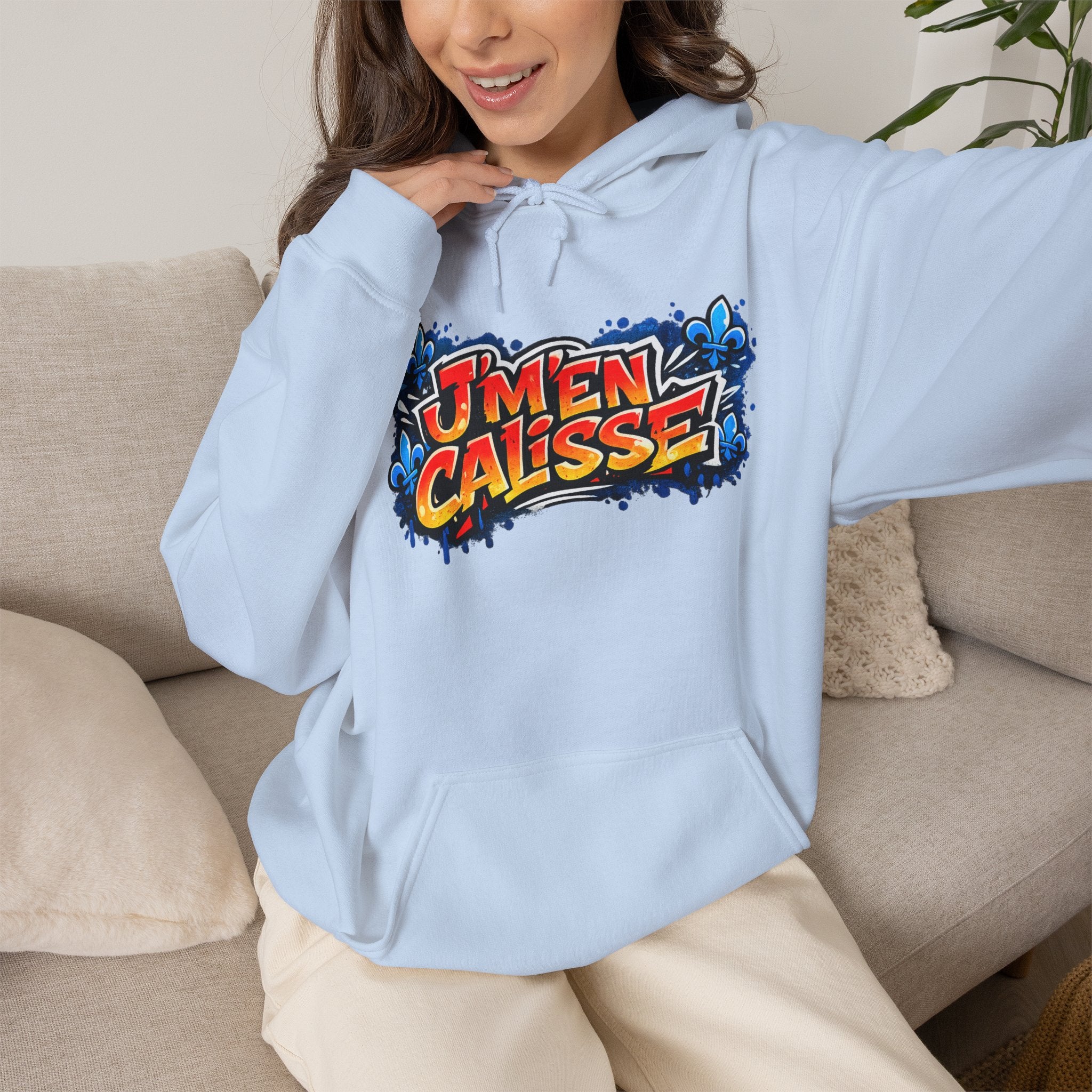J'm'en Calisse Hoodie Quebecois Slang Sacre Québécois Hoodie Quebec