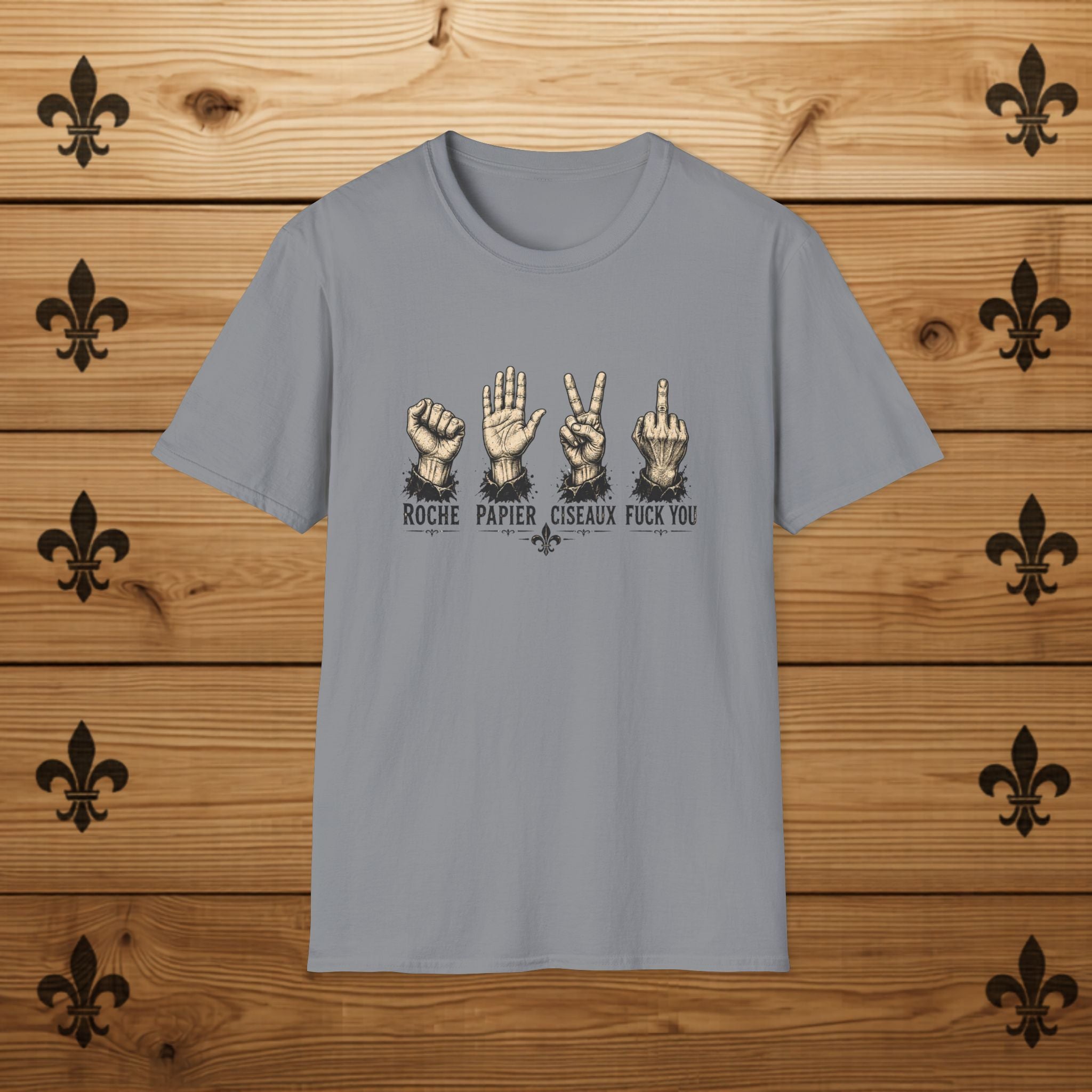 T-Shirt Québécois Roche Papier Ciseaux Chandail Humour Québécois Sarcastique Cadeau Drôle pour Québécois Quebtrash