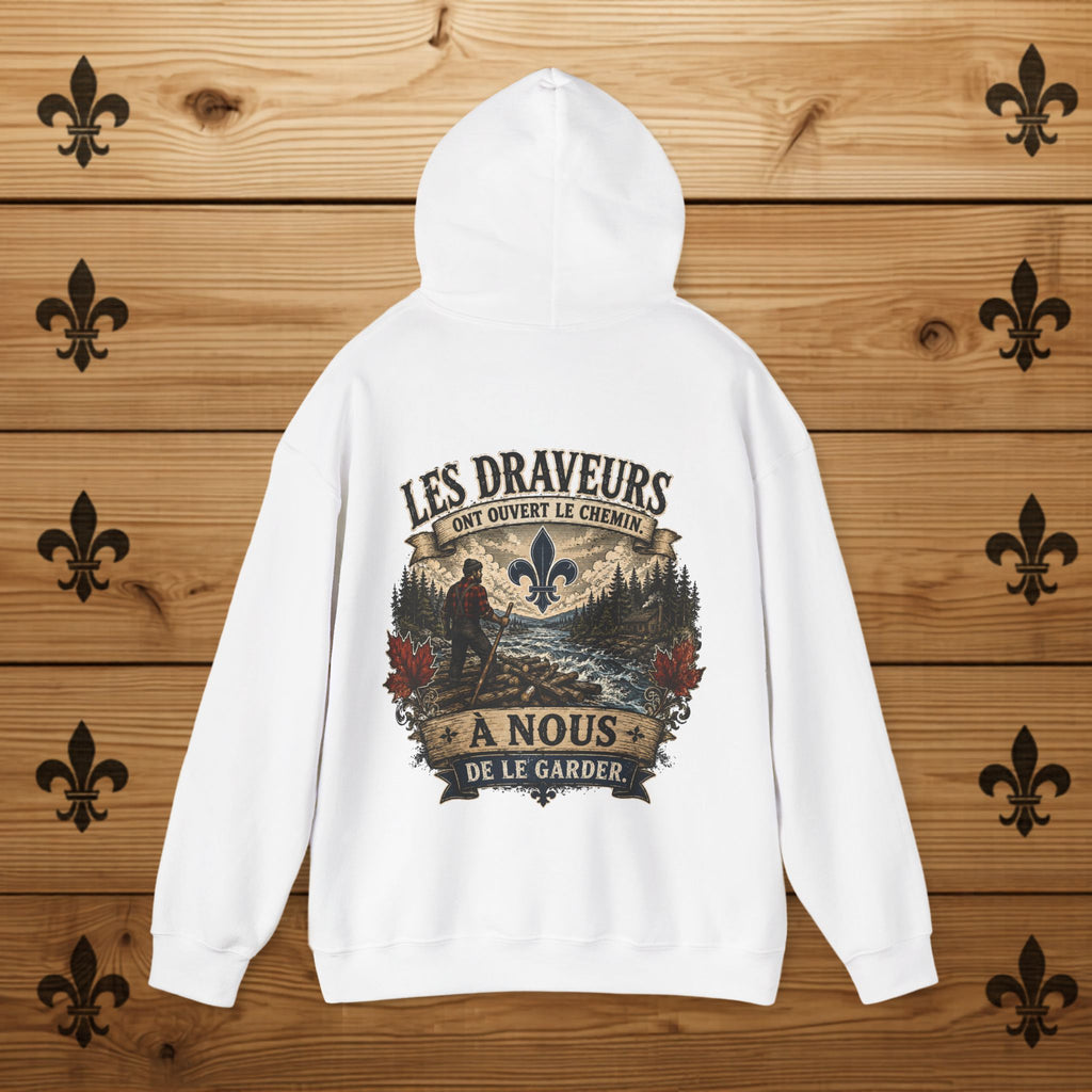 Hoodie Québécois Fleur de Lys  Les Draveurs Chandail Québec