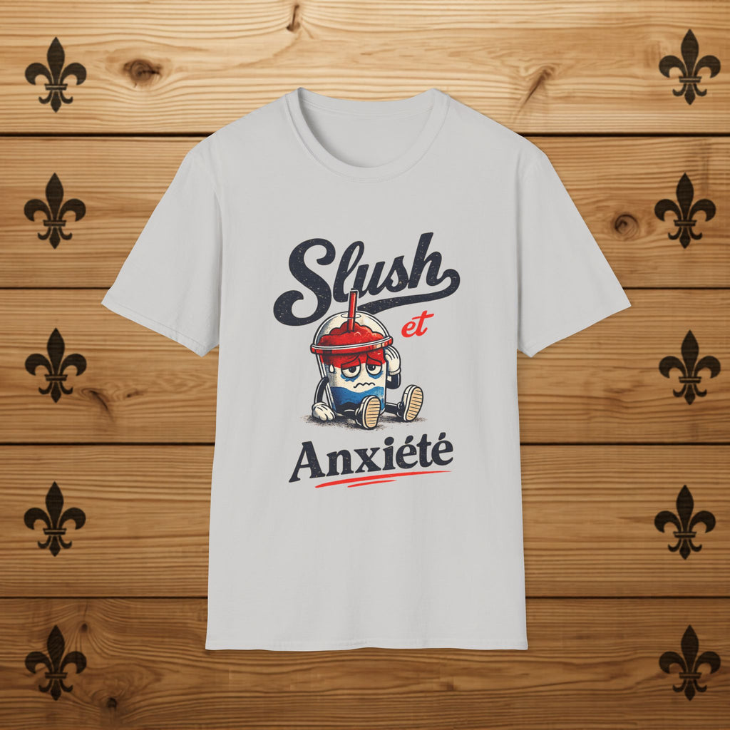 Anxiety Shirt Retro Slushie Tee Quebec Gift T-shirt Drôle Quebecois Quebec Humour