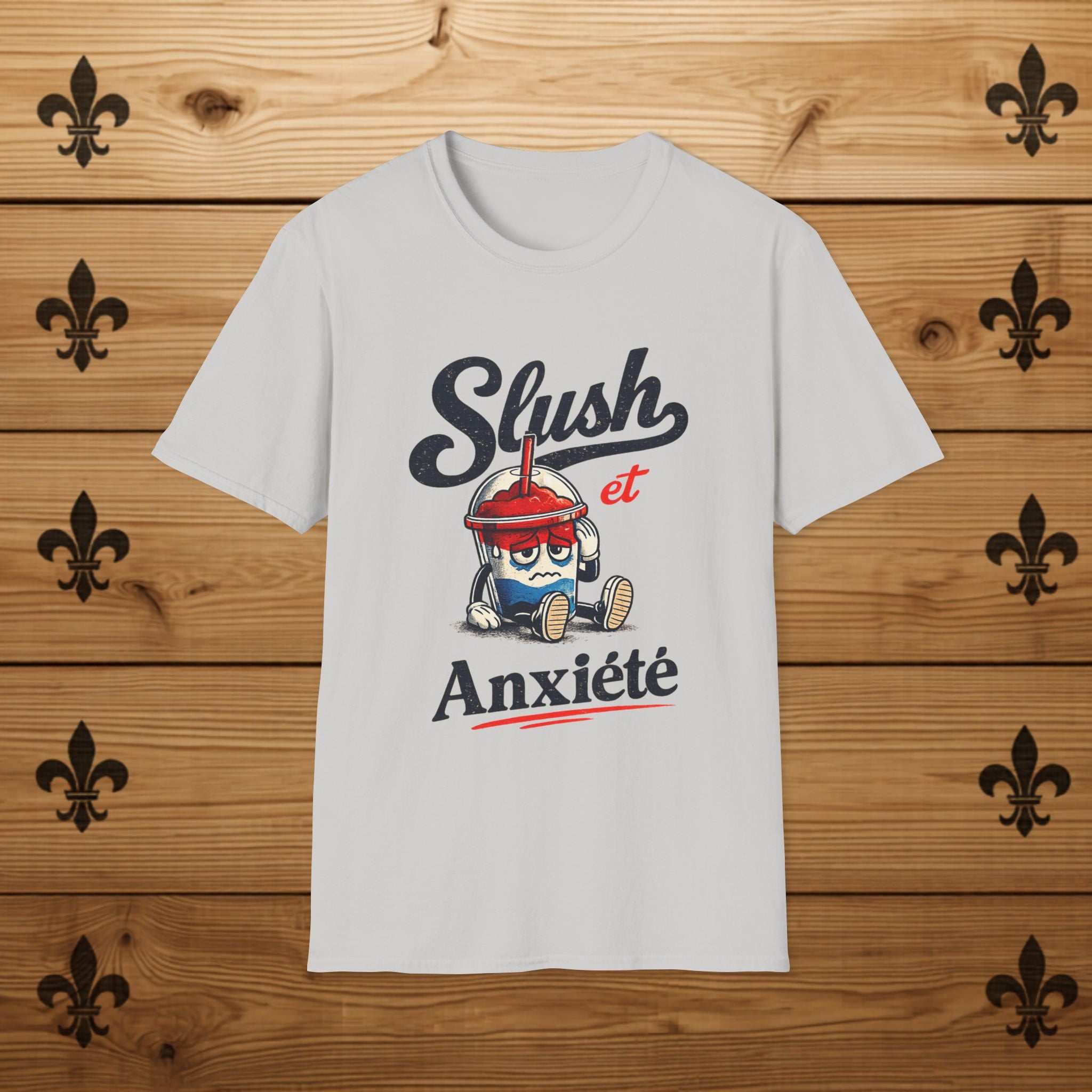 Anxiety Shirt Retro Slushie Tee Quebec Gift T-shirt Drôle Quebecois Quebec Humour