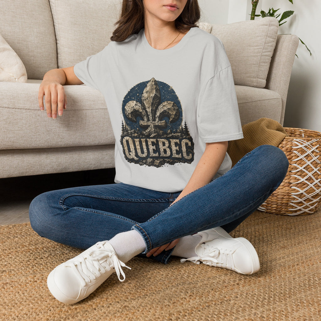 Quebec Fleur-de-Lys Graphic T-Shirt Vintage Provincial Emblem Quebec Shirt
