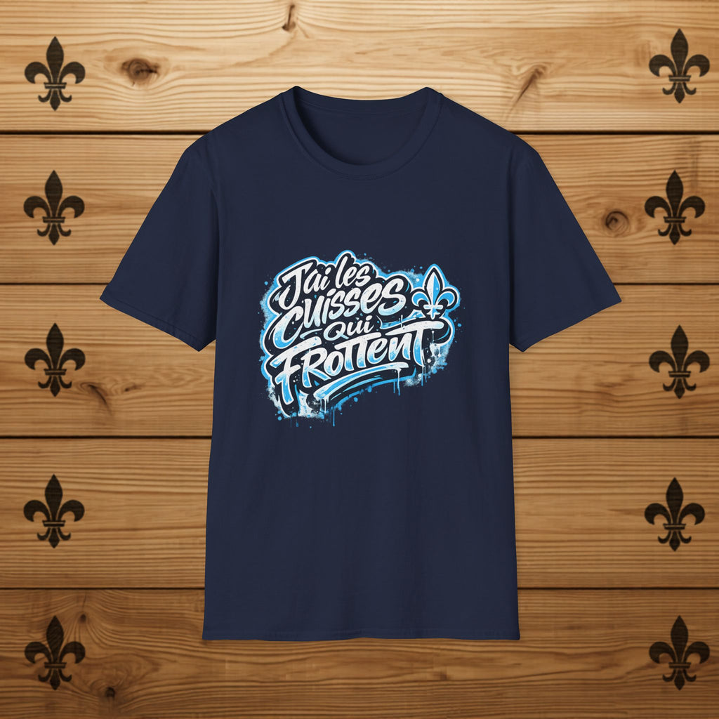Funny Quebecois T-Shirt Drôle Quebecois T-Shirt Quebec Humour French Canadian Humor Tee Fleur-de-Lys Design