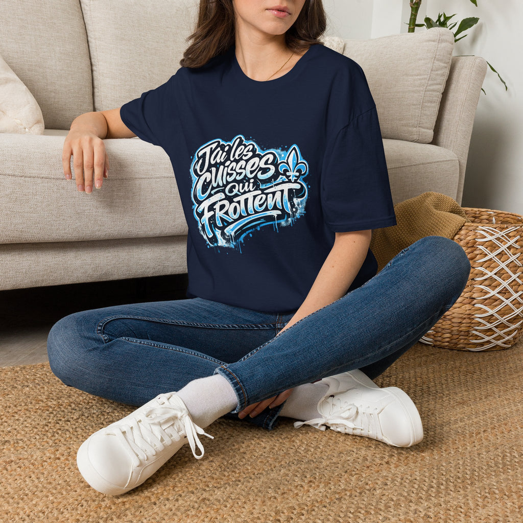 Funny Quebecois T-Shirt Drôle Quebecois T-Shirt Quebec Humour French Canadian Humor Tee Fleur-de-Lys Design