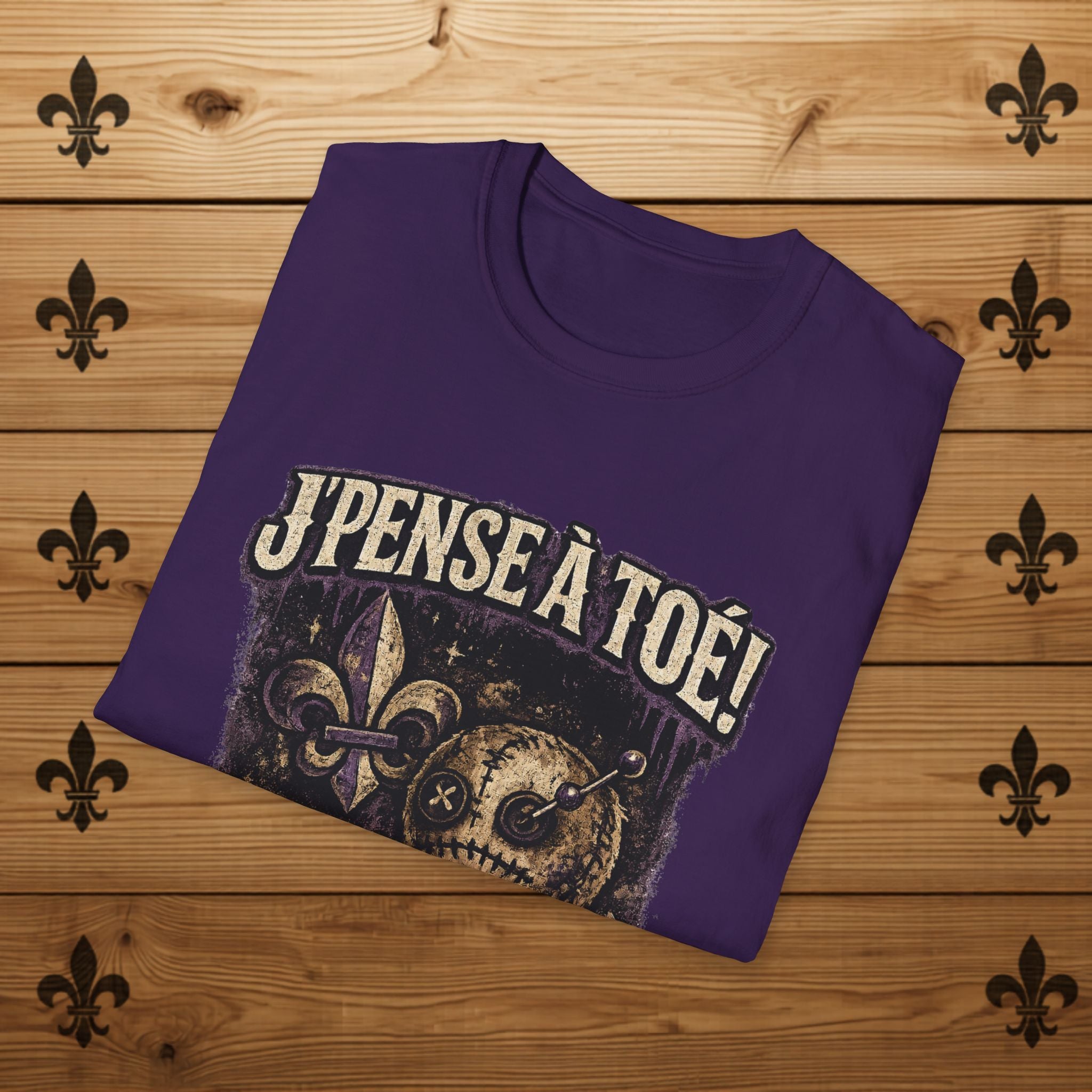 J'pense à Toé Teddy Bear T-Shirt Voodoo doll Funny Tee Quebec T-Shirt